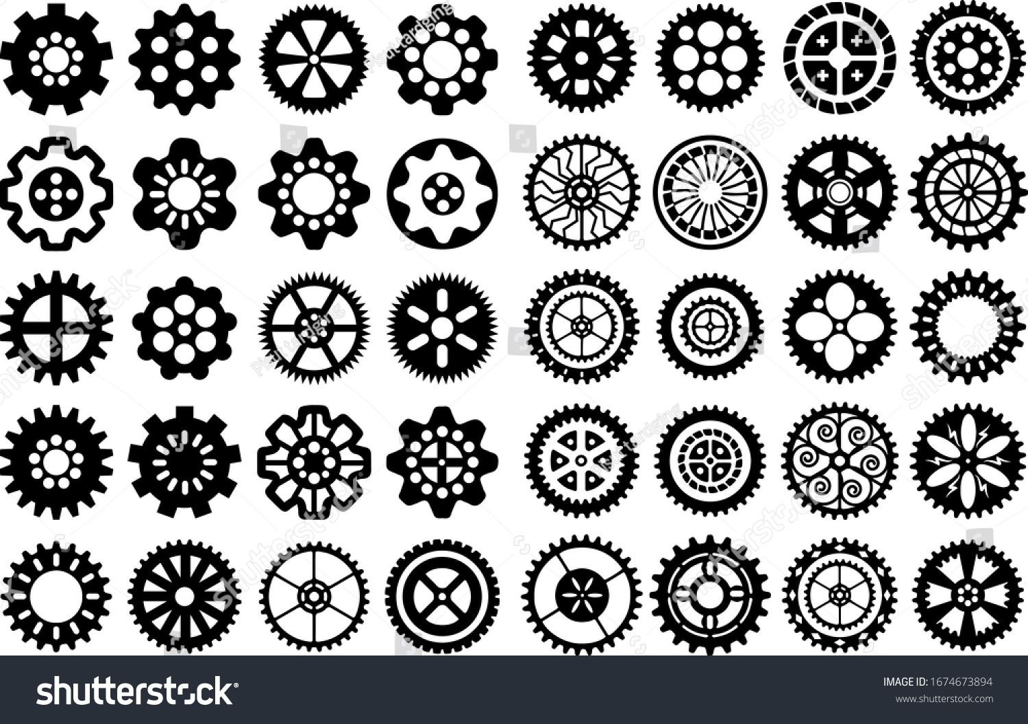 Gear Vector Set Collection Graphic Clipart Stock Vector (Royalty Free ...