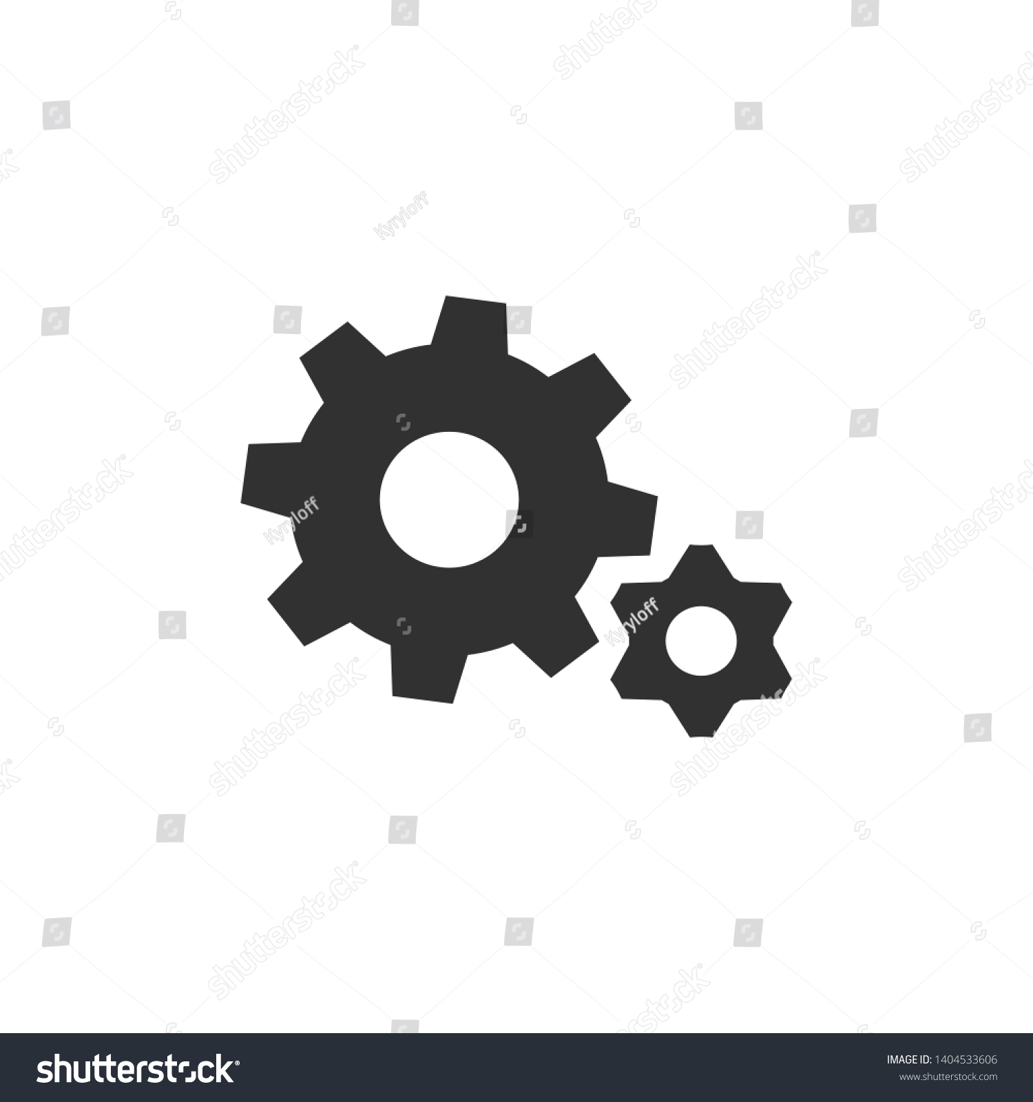 Gear Wheel Cogweel Big Small Icon Stock Vector (Royalty Free ...