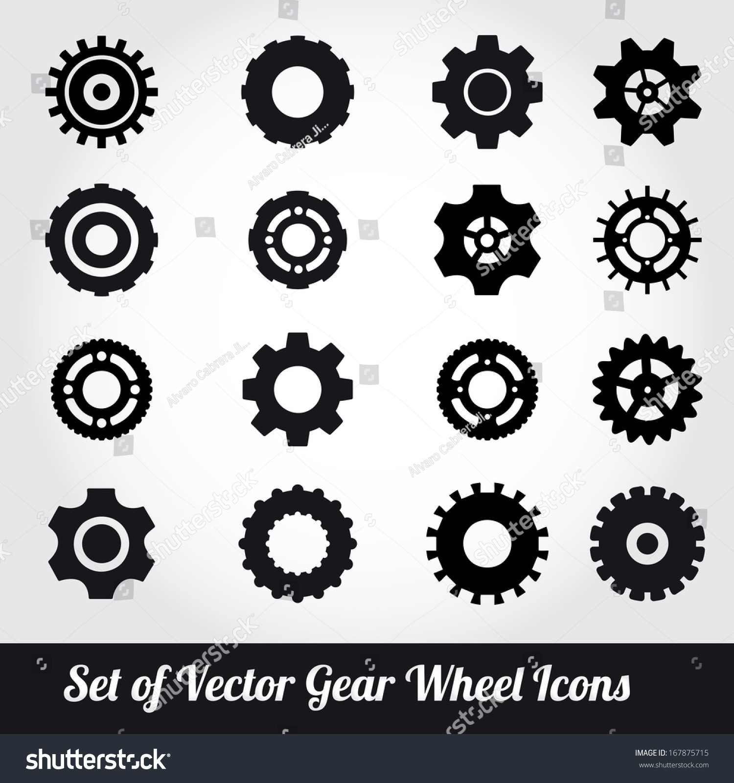 Gear Wheels Icons Vector Set Stock Vector 167875715 - Shutterstock