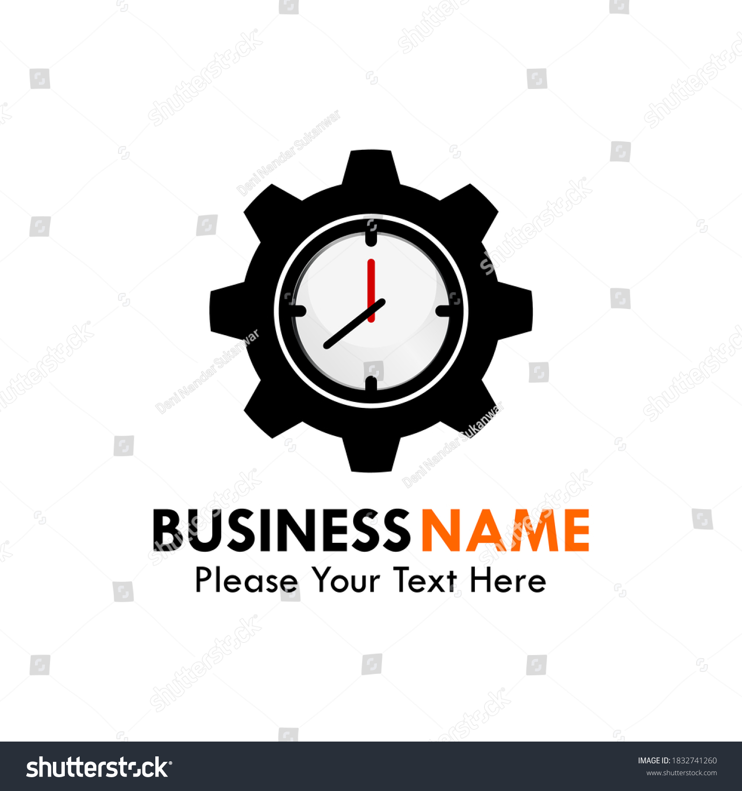 Gear Oclock Logo Design Template Illustration Stock Vector (Royalty ...