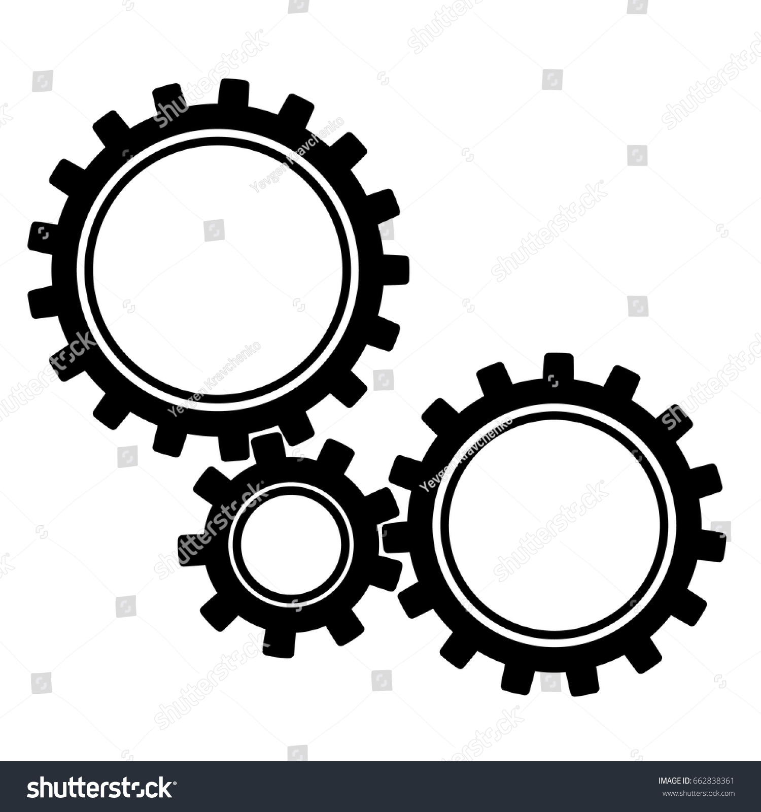 Gears Black Gears Different Sizes Vector Vector De Stock Libre De