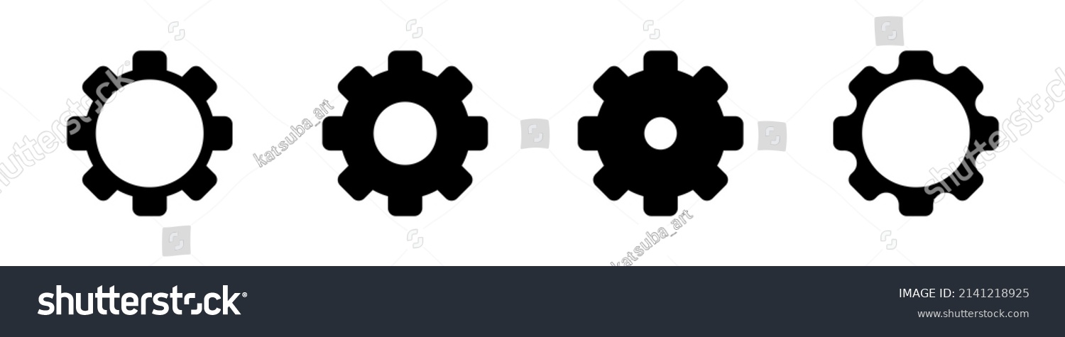 Gears Set Vector Black Icons Vector Stock Vector (Royalty Free ...