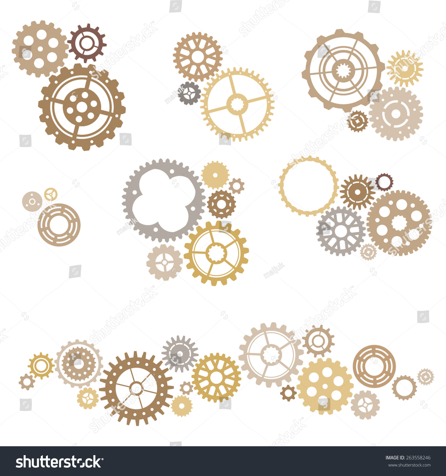 Gears Set Vector Set Various Gears 스톡 벡터로열티 프리 263558246 Shutterstock