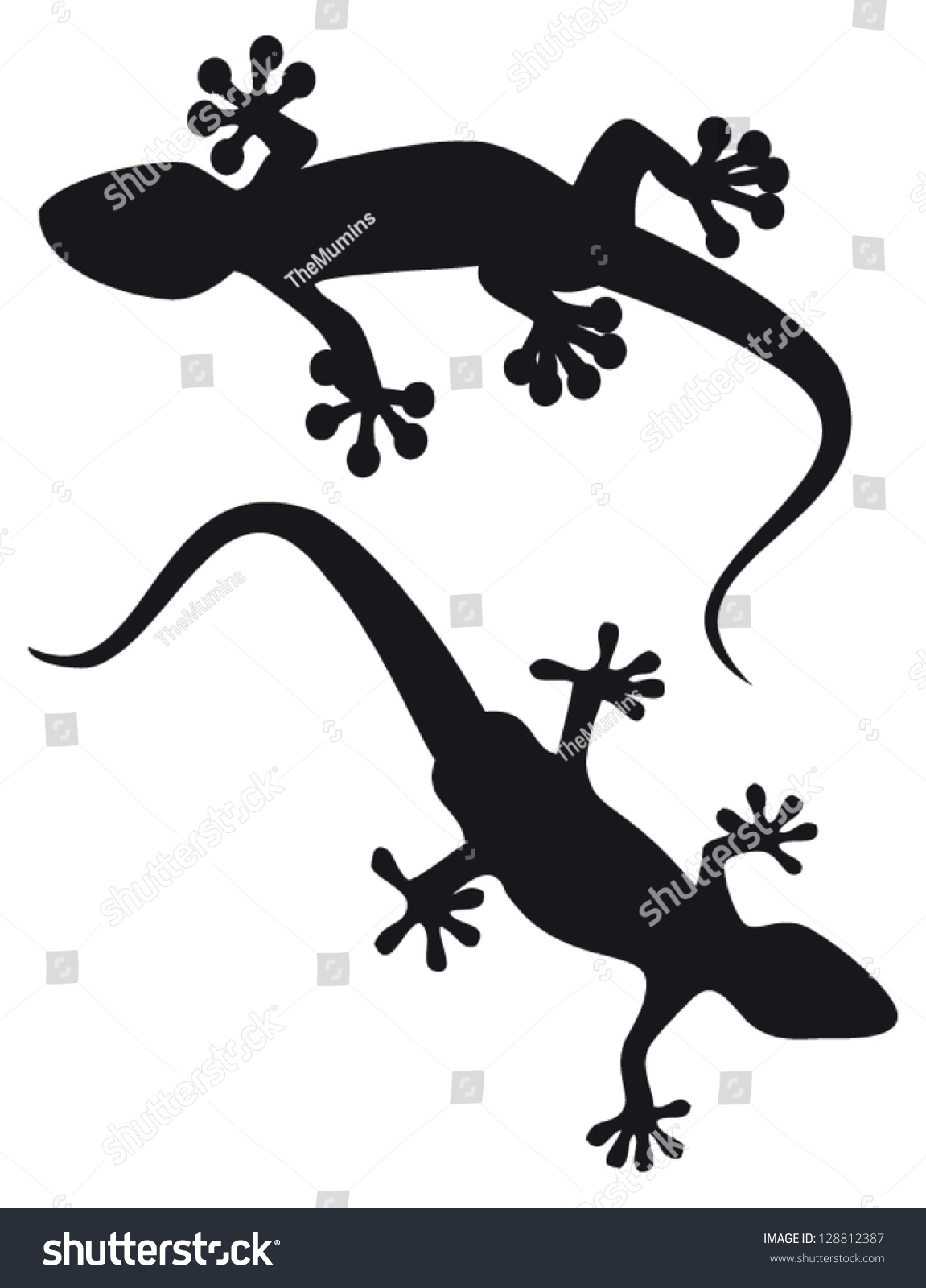 Gecko Set Stock Vector Illustration 128812387 : Shutterstock