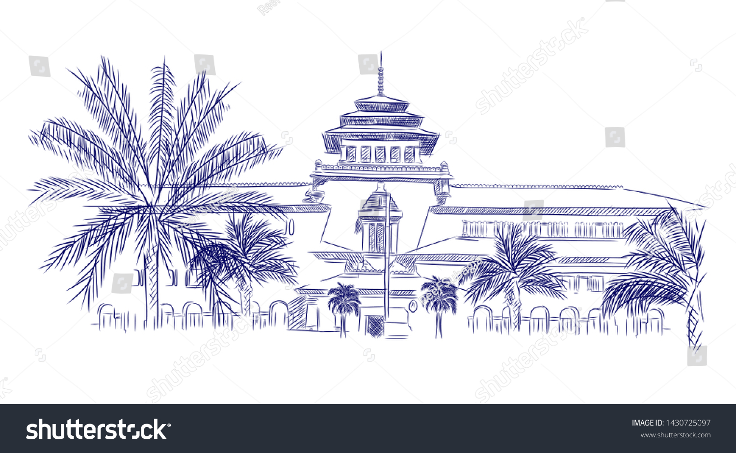 Gedung Sate Bandung Indonesia Landmark West Stock Vector Royalty Free 1430725097 7578