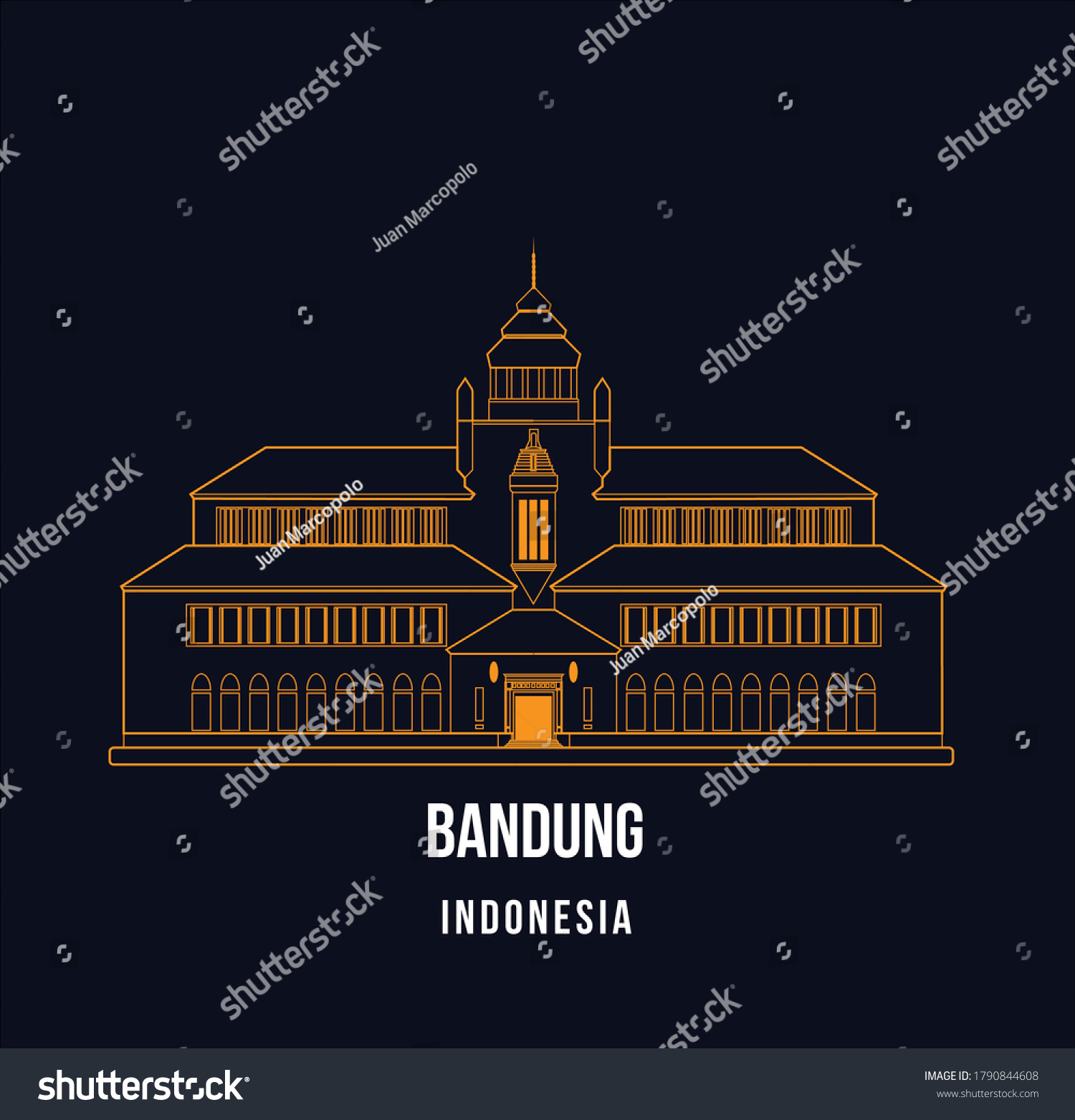 Gedung Sate Bandung Landmark Vector Ilustración Vector De Stock Libre De Regalías 1790844608 7702