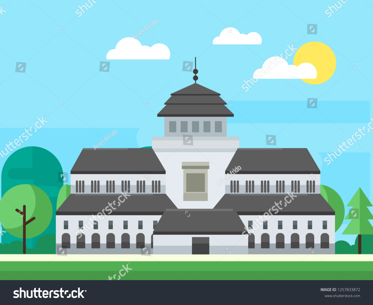 Gedung Sate Heritage Building Bandung Indonesia Vector De Stock Libre De Regalías 1257833872 1839