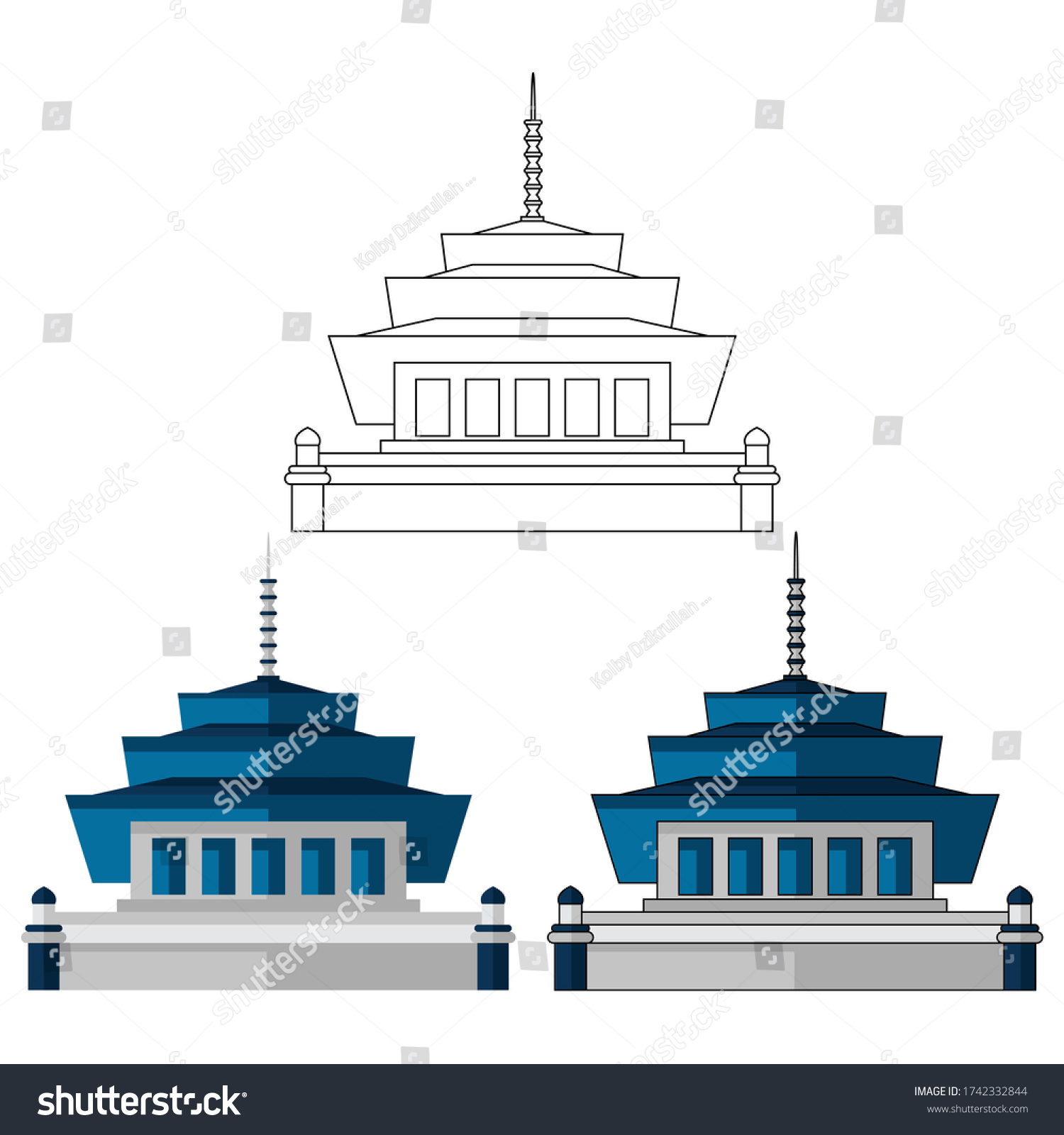 Gedung Sate Satay Building Bandung Icon 库存矢量图（免版税）1742332844 Shutterstock 0403