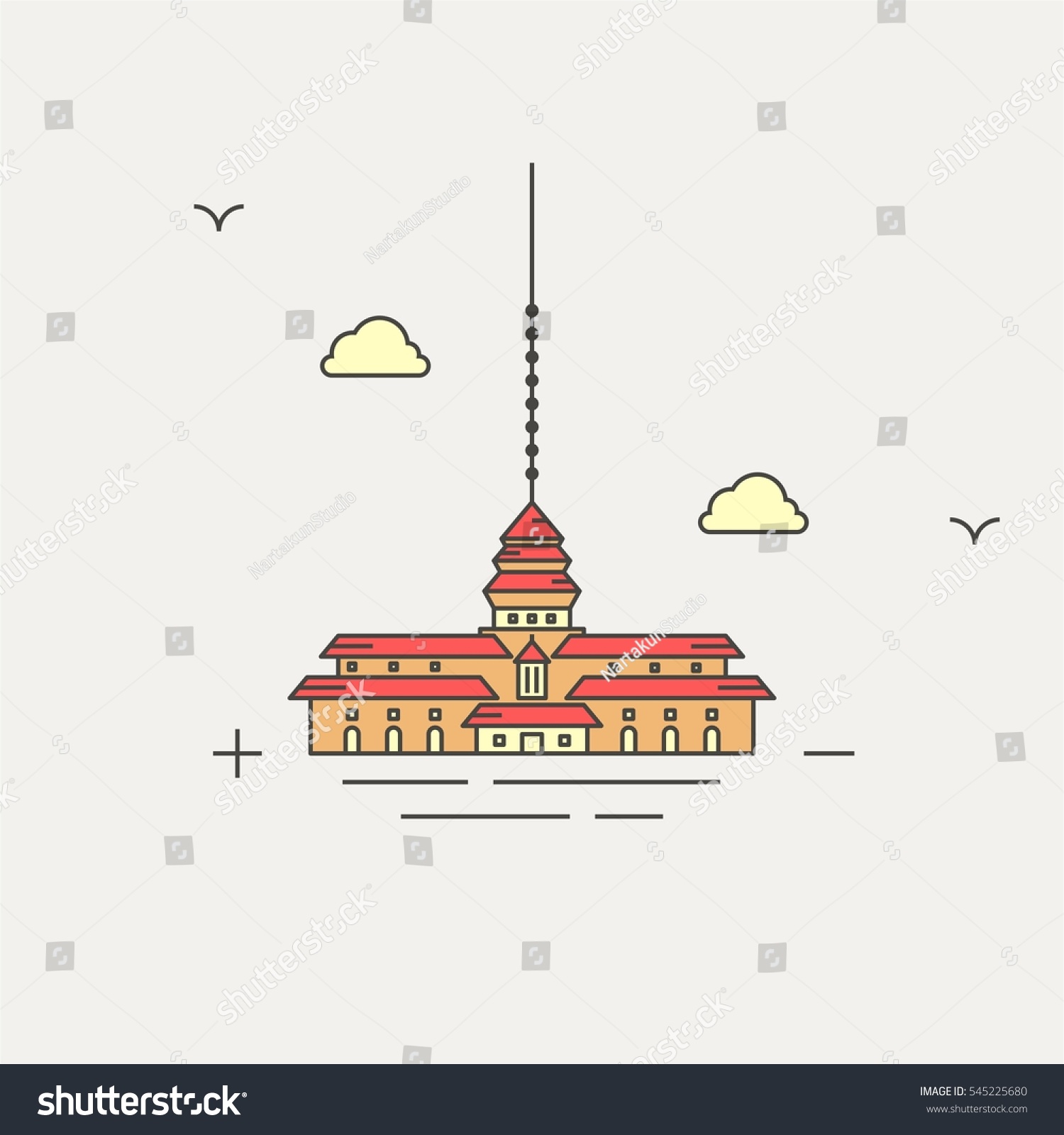 Gedung Sate Satay Building Bandung Icon Stock Vector 545225680 Shutterstock 0829