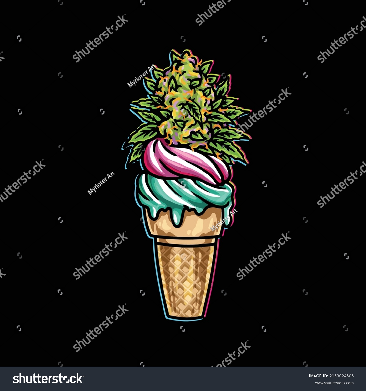 Gelato Nug Weed Flower Ice Cream Stock Vector (Royalty Free) 2163024505 ...