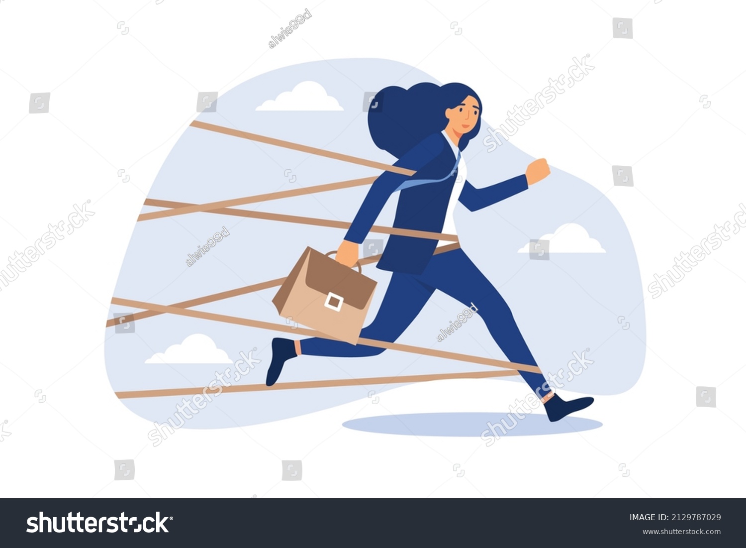 Gender Barrier Woman Career Obstacle Inequality Stock Vector Royalty