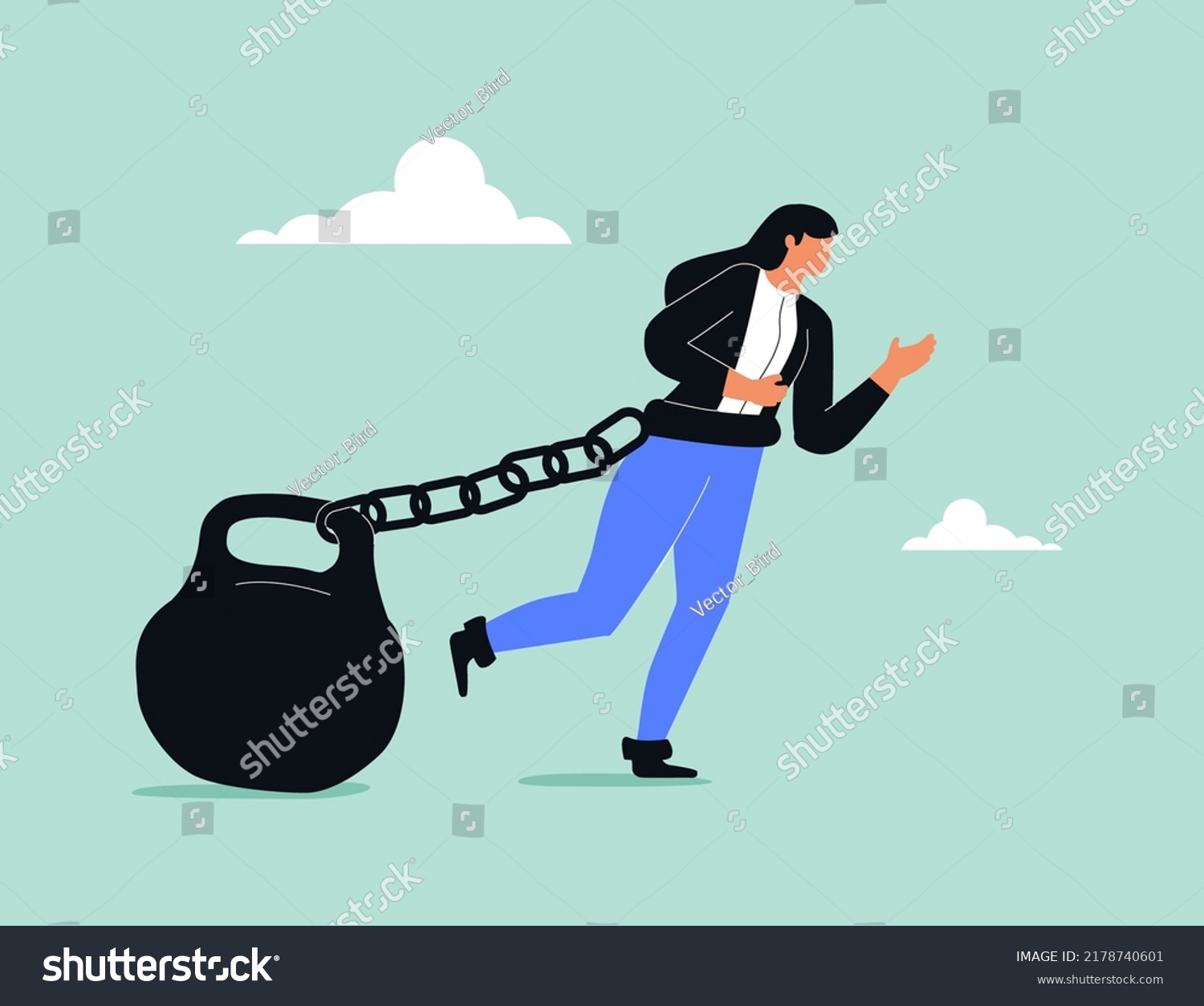 Gender Barrier Woman Career Obstacle Inequality Stock Vector Royalty