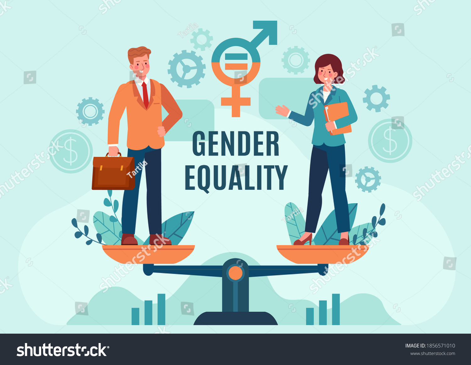 Gender Business Equality Employee Woman Man Stock Vector (Royalty Free ...