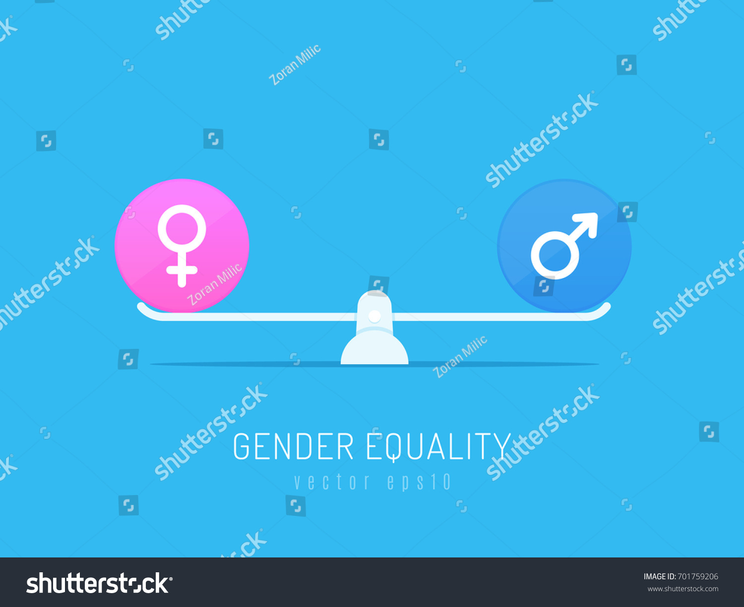 Gender Equality Concept Gender Symbols Balancing Stock Vector Royalty Free 701759206 8167