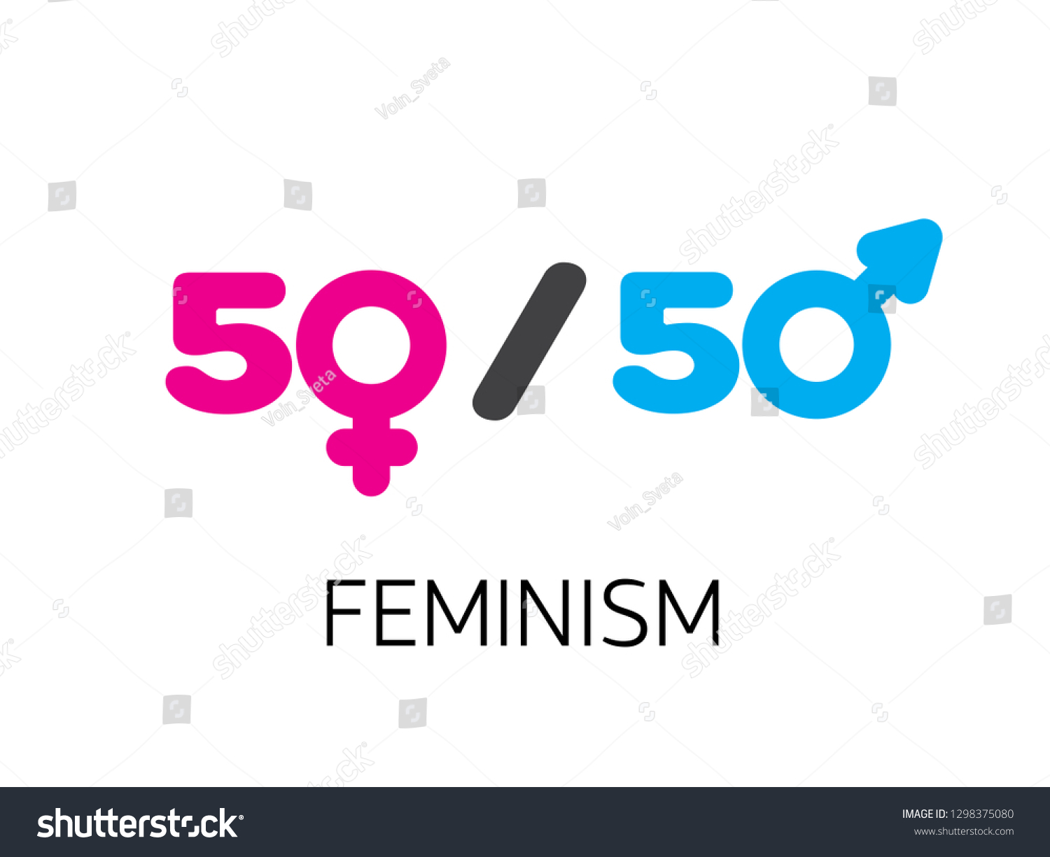 Gender Equality Concept Gender Symbols Vector Vetor Stock Livre De Direitos 1298375080 0140