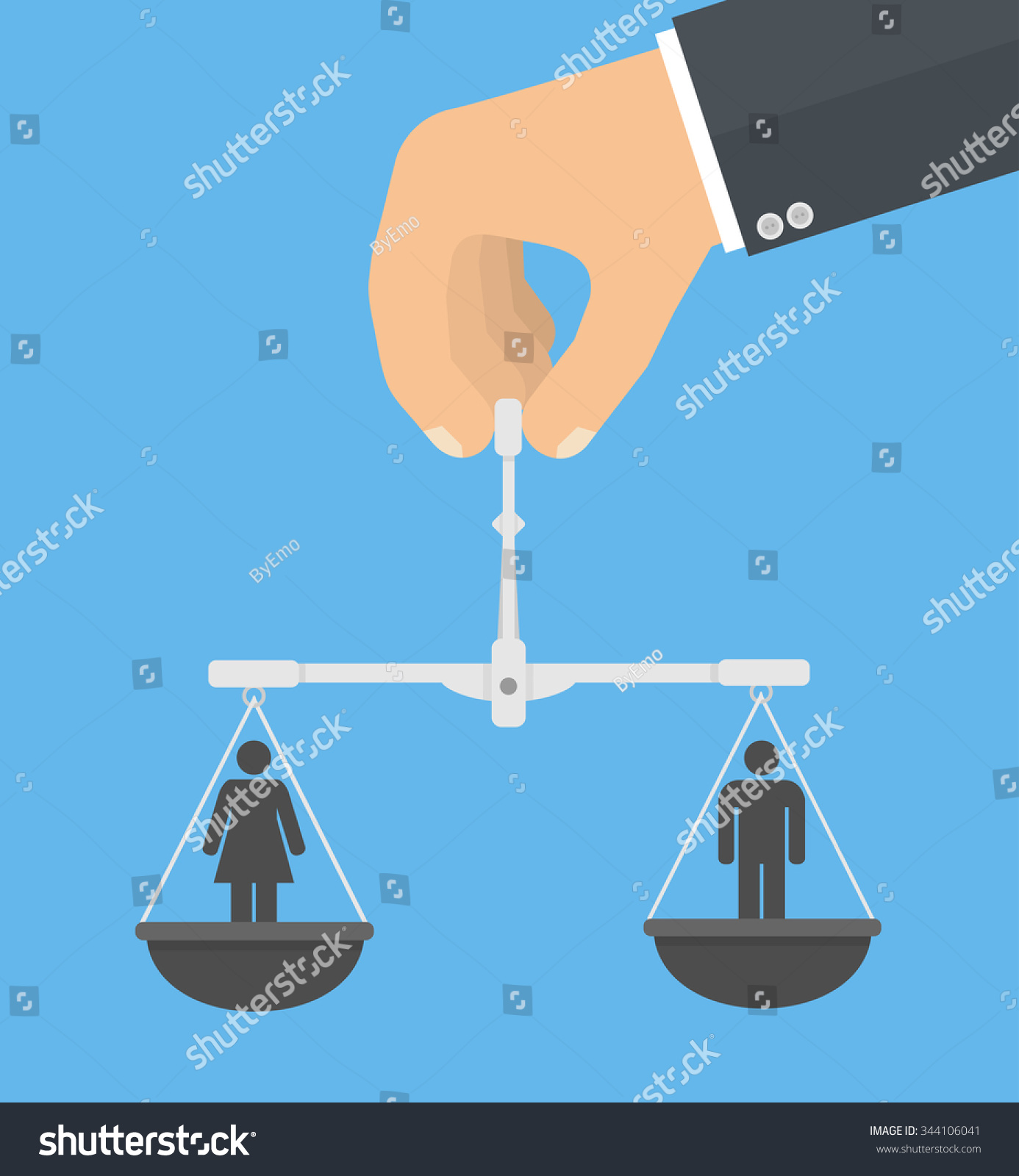 Gender Equality Concept Hand Holding Balance Stock Vector Royalty Free