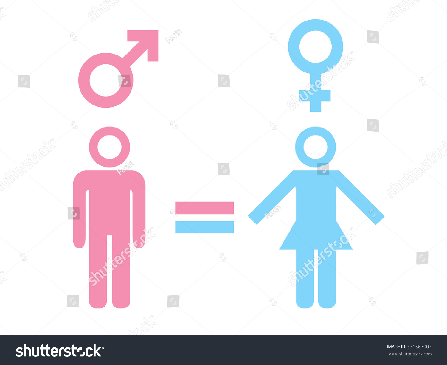 Gender Equality Concept Icon Set Different Stock Vector 331567007