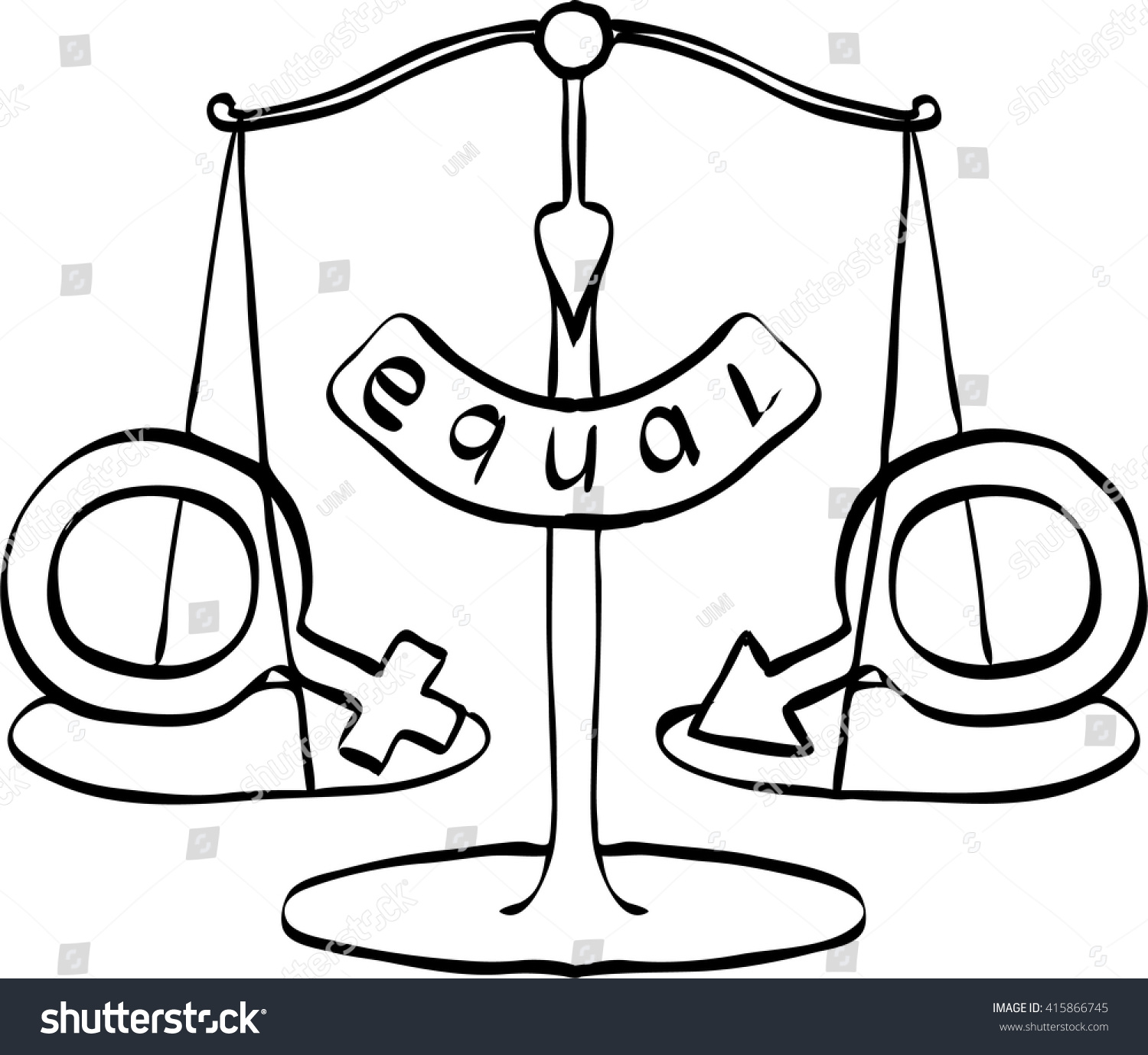 Gender Equality Concept Sex Equality Vector Stock Vector Royalty