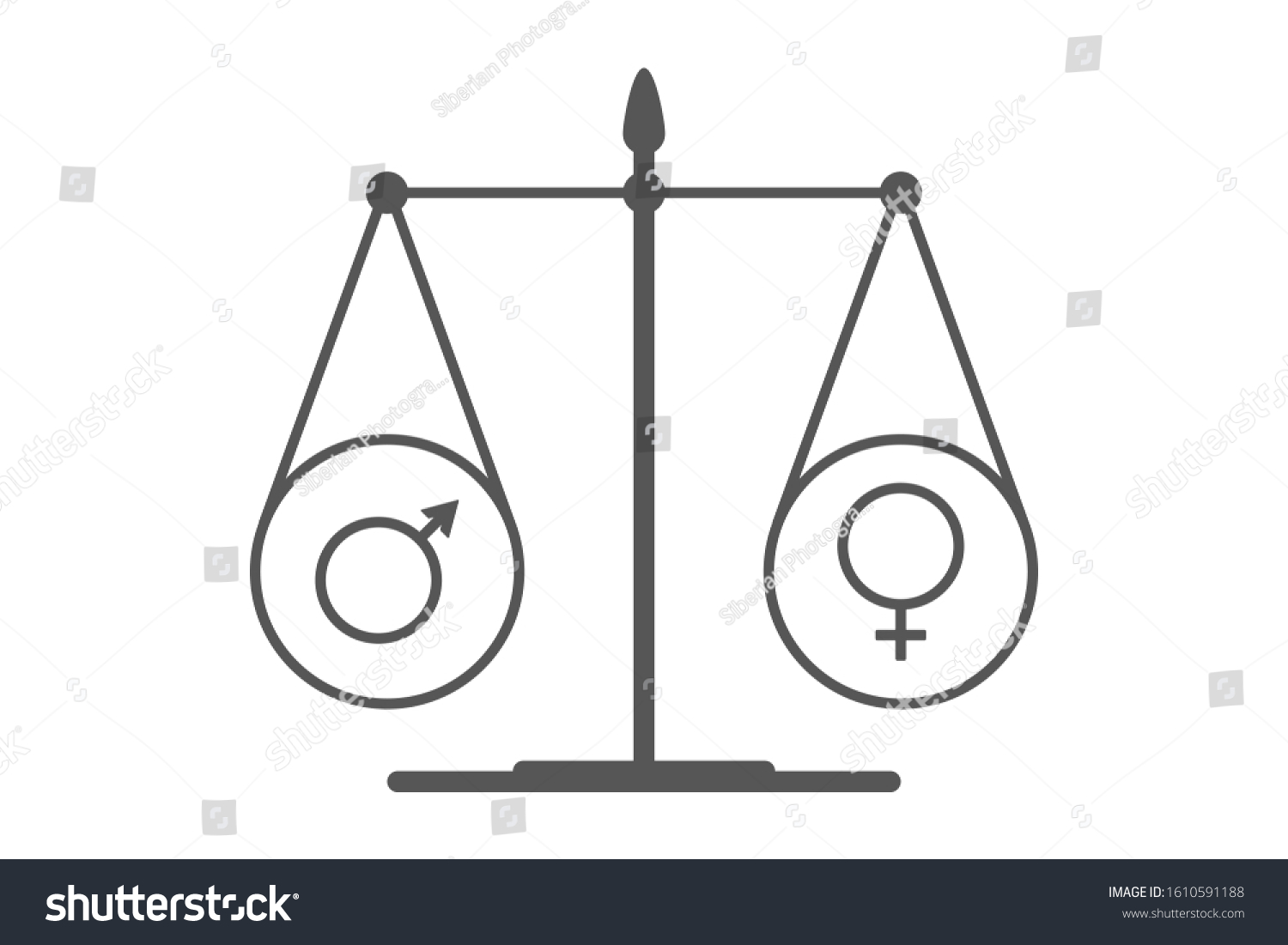 Gender Equality Symbol Vector Illustration Stock Vector Royalty Free 1610591188 Shutterstock