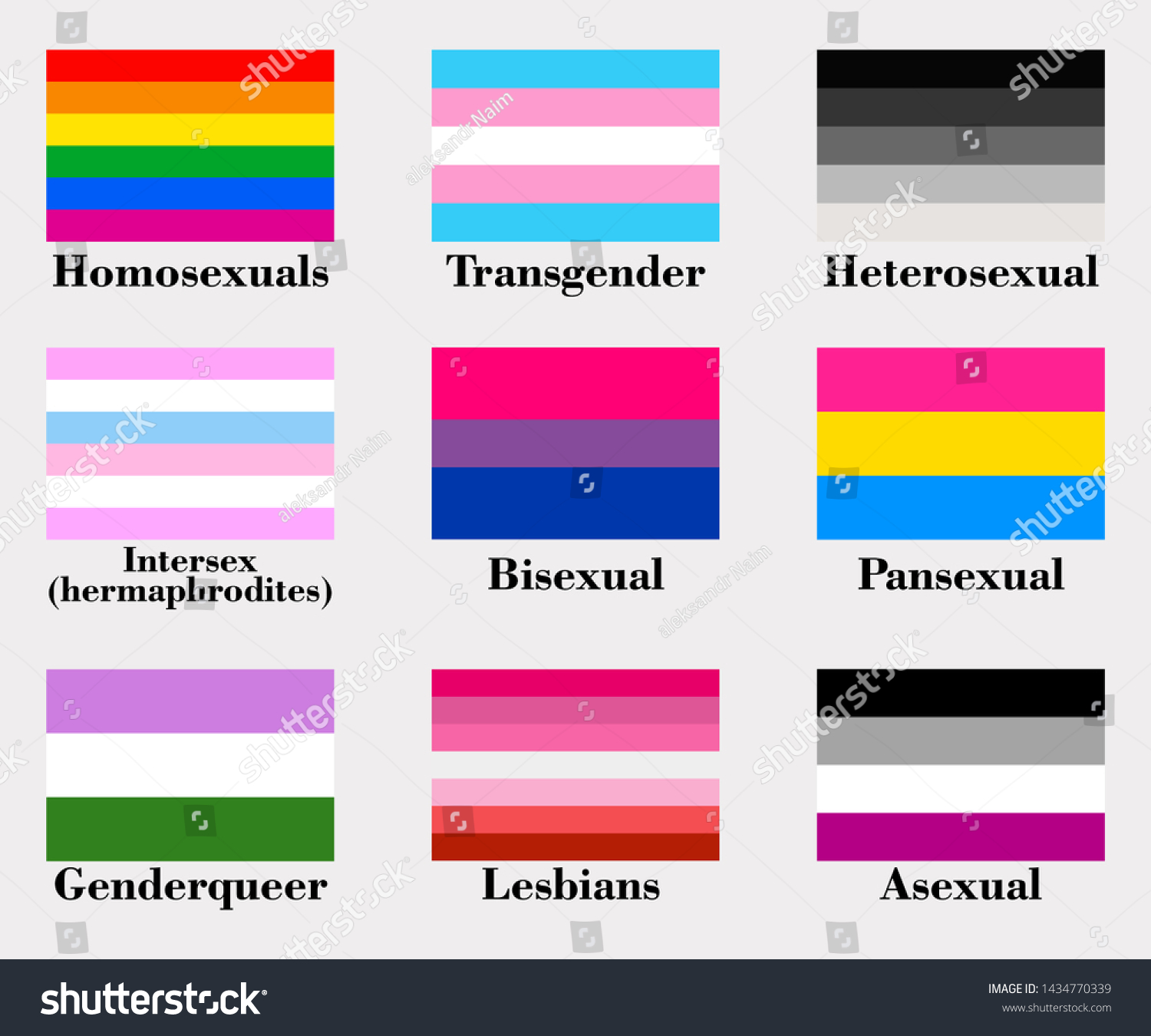 Gender Flags On White Background Vector Stock Vector (royalty Free 