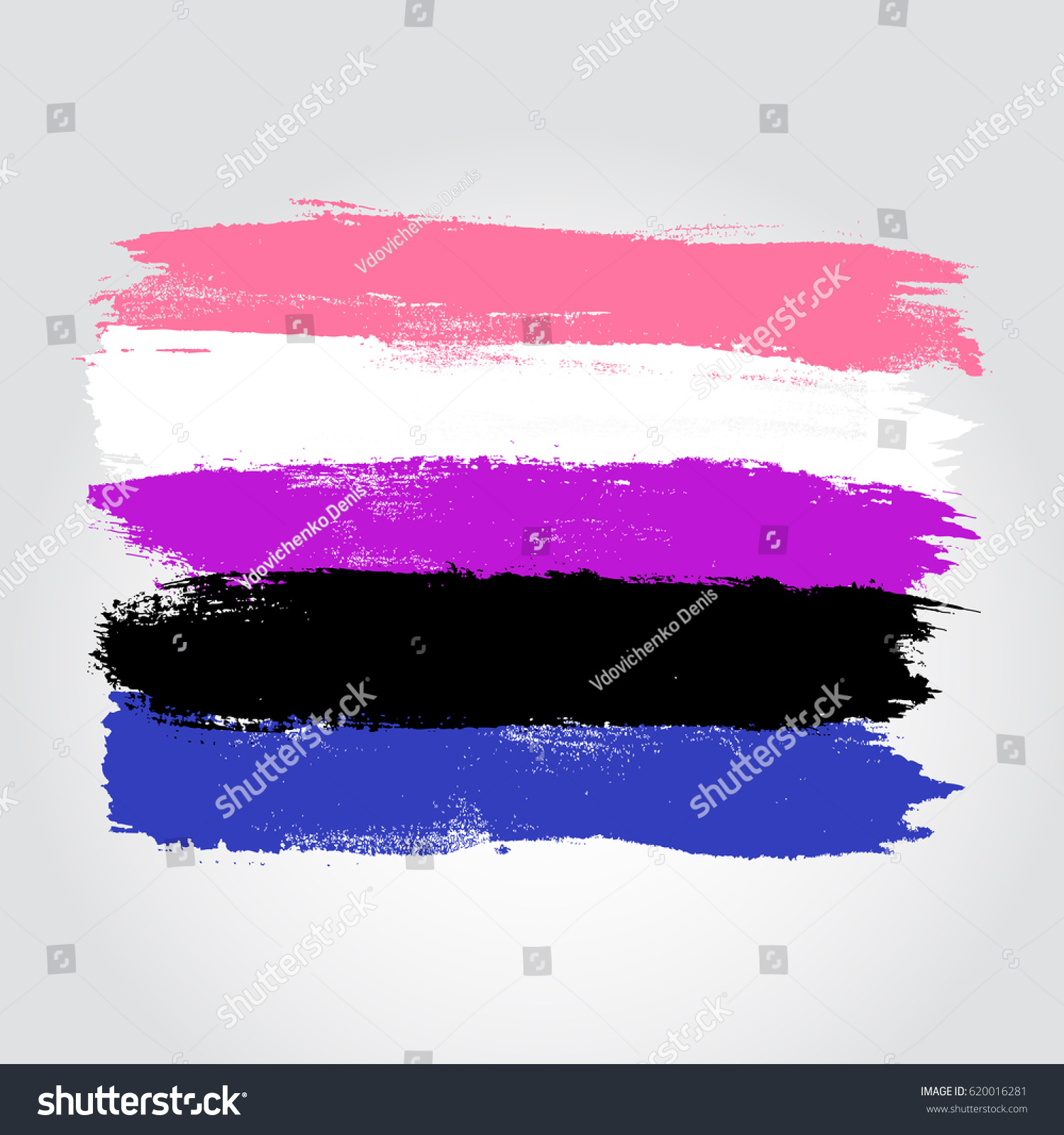 Vektor Stok Gender Fluidity Pride Flag Form Brush Tanpa Royalti 620016281 Shutterstock 