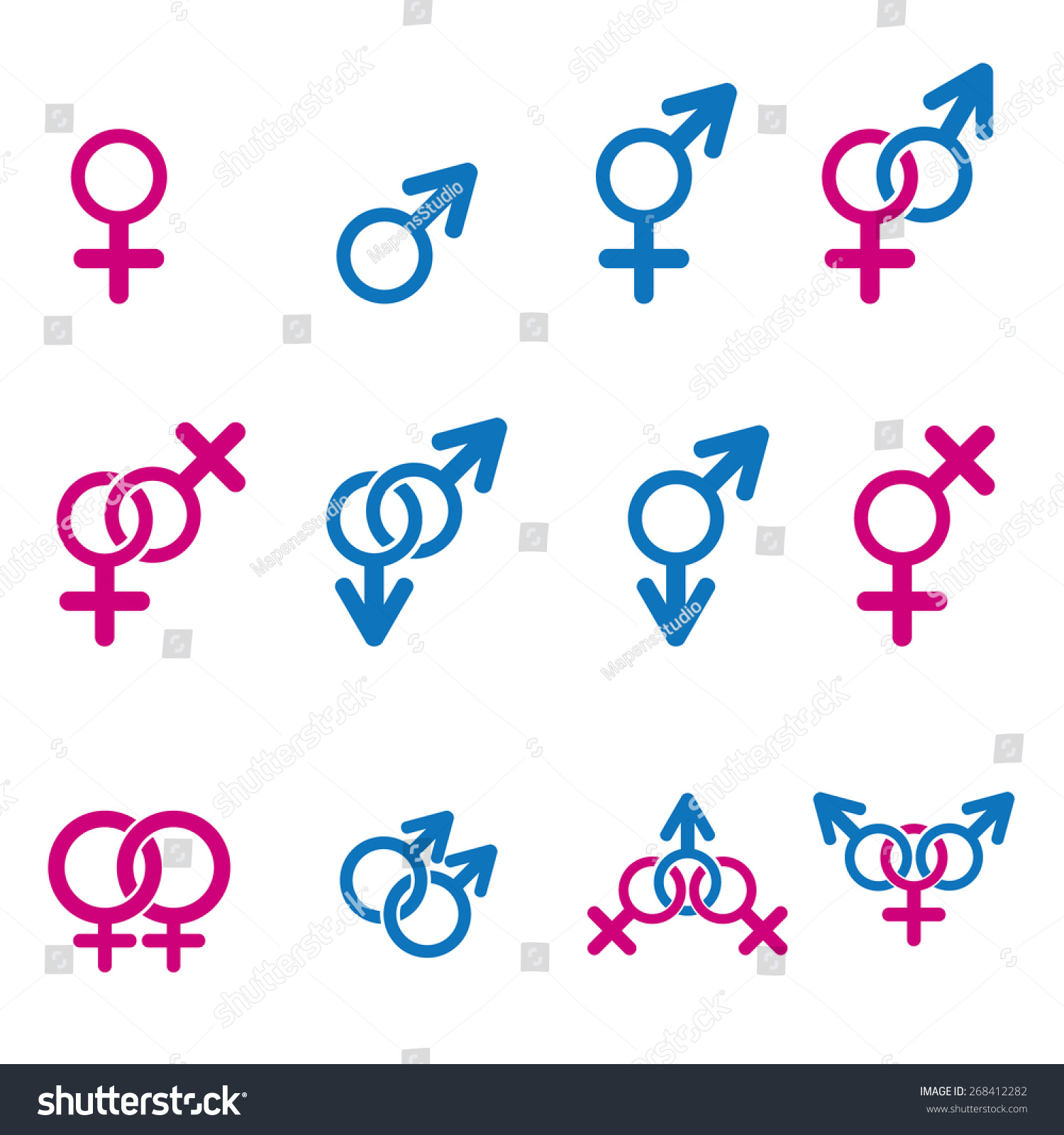 Gender Icons Stock Vector (Royalty Free) 268412282