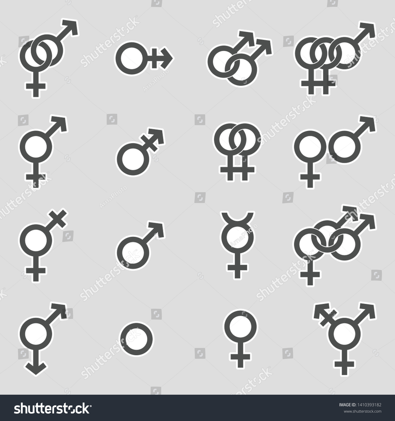 Gender Icons Sticker Design Vector Illustration Stock Vector Royalty