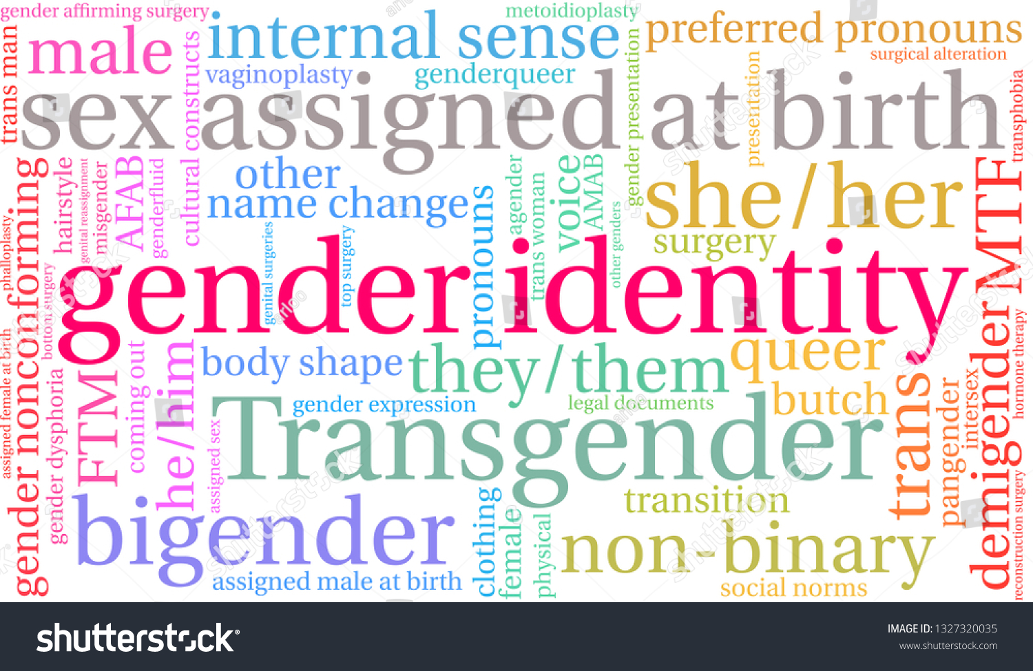 Gender Identity Word Cloud On White Stock Vector Royalty Free