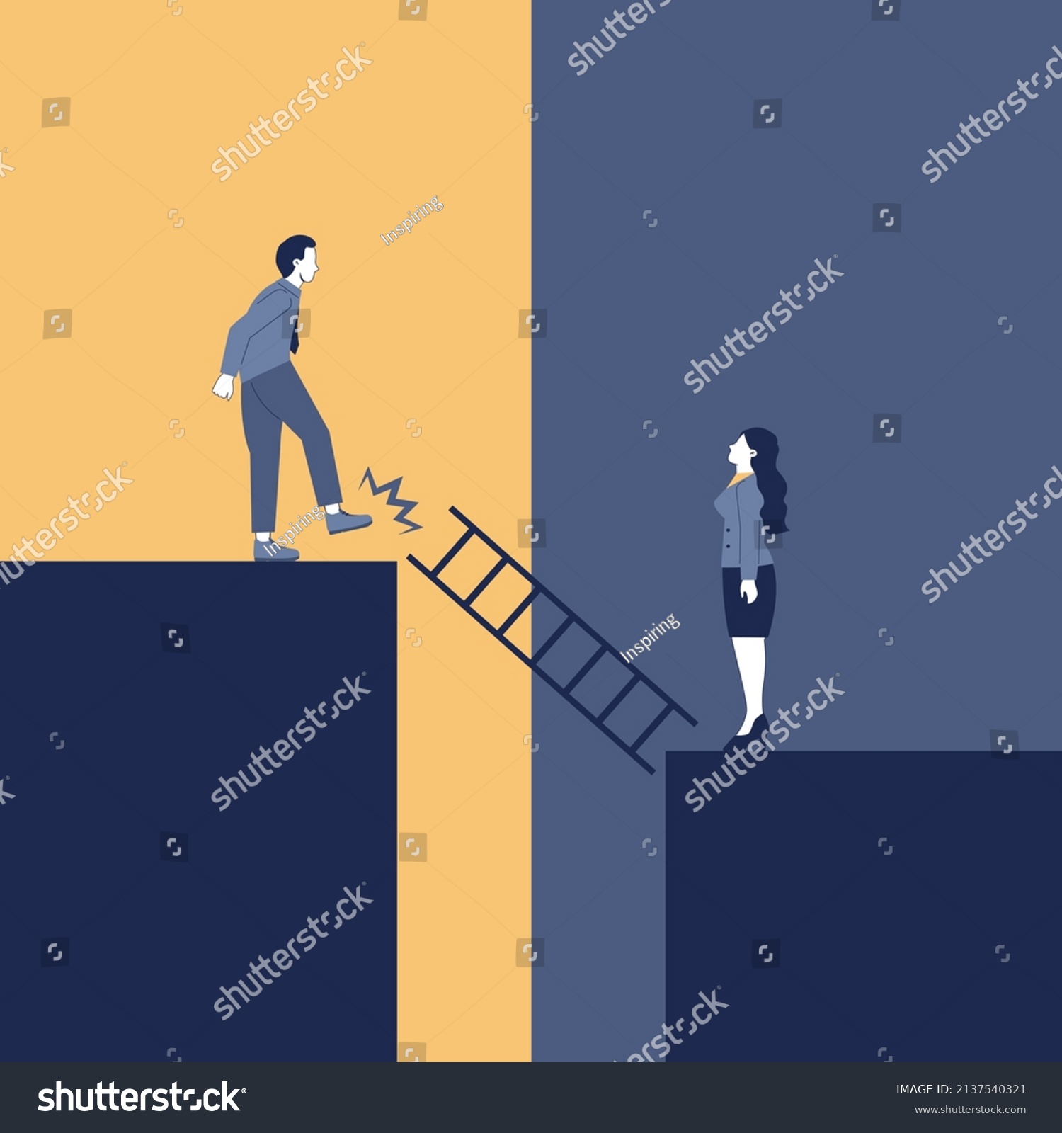 Gender Inequality Concept Bias Sexism Workplace Stock Vector Royalty Free 2137540321 2158