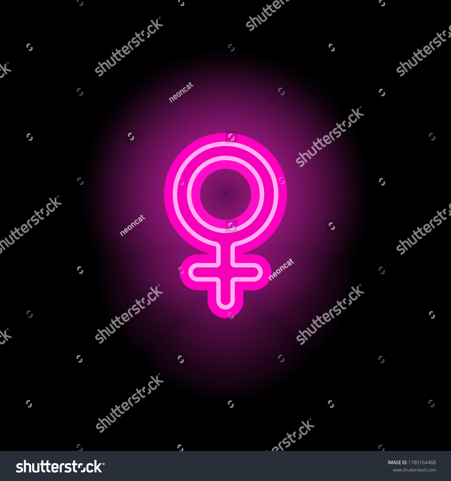 Gender Symbol Female Neon Glowing Icon Stock Vector Royalty Free