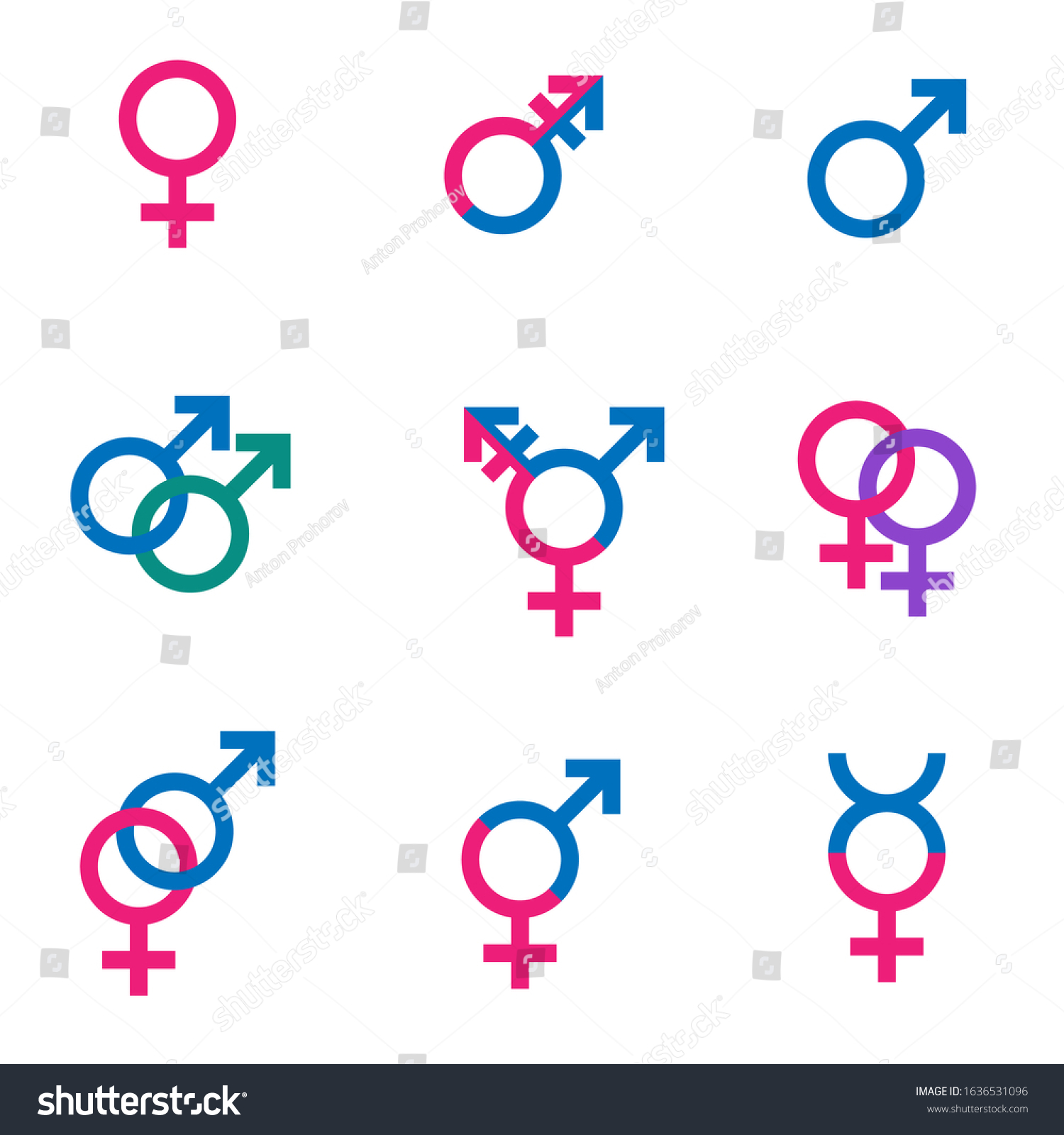 Gender Symbol Set Sexual Orientation Icons Stock Vector Royalty Free