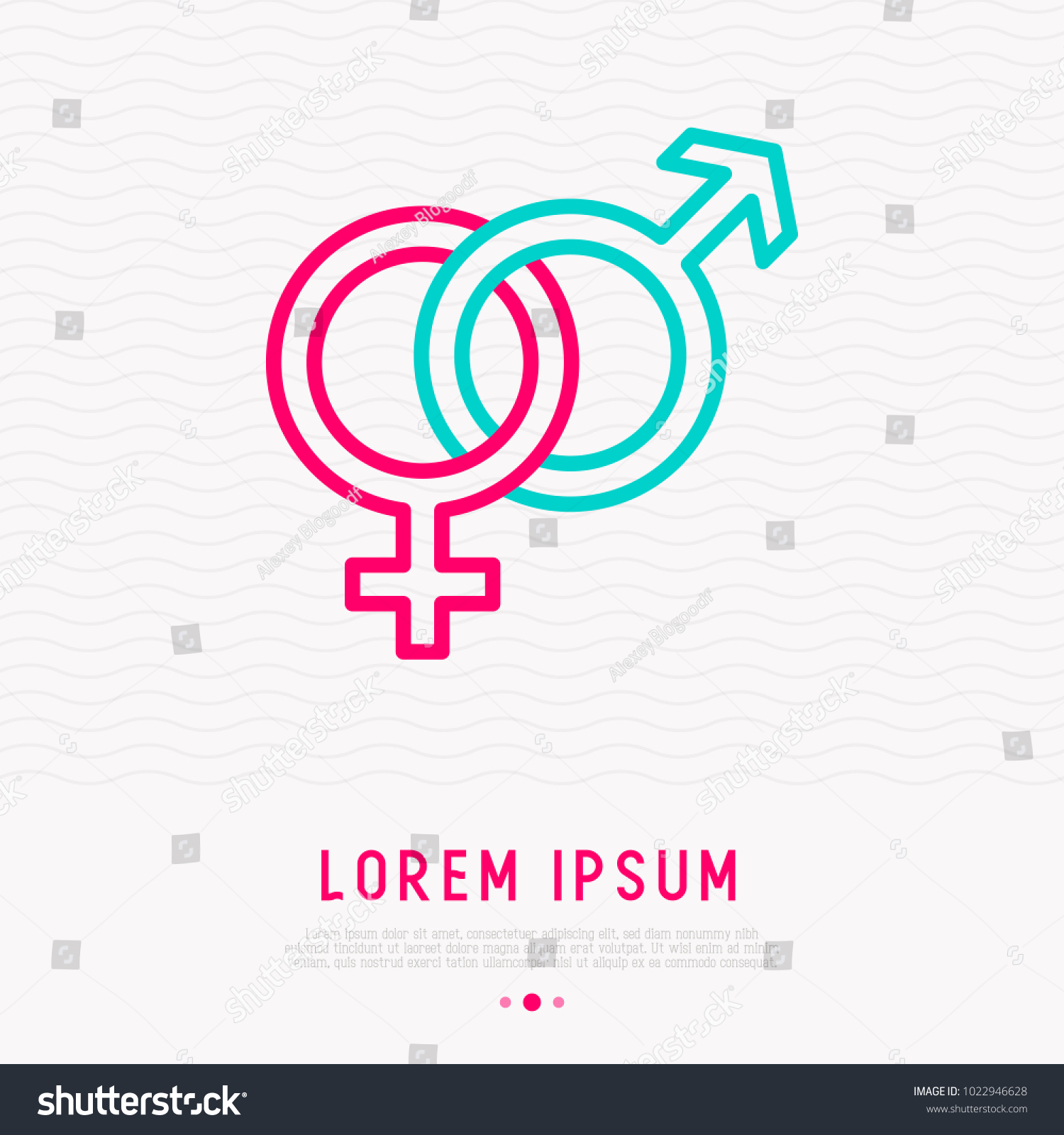 Gender Symbols Male Female Crossed Heterosexual Stock Vector Royalty Free 1022946628 3746