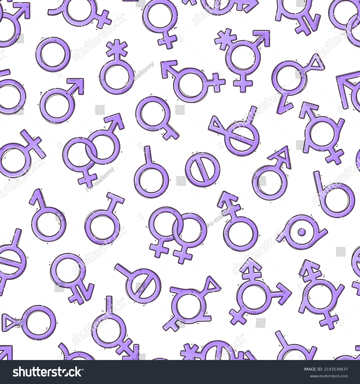 Gender Symbols Pattern Signs Sexual Orientation Stock Vector Royalty