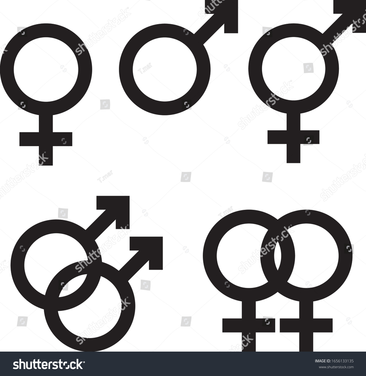 Gender Symbols Vector Clipart Set Stock Vector Royalty Free