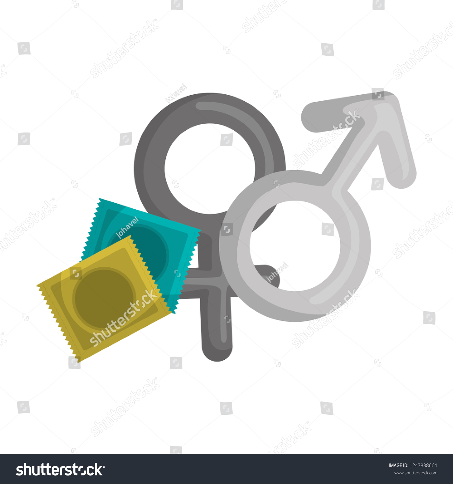 Genders Male Female Symbols Stock Vector Royalty Free 1247838664