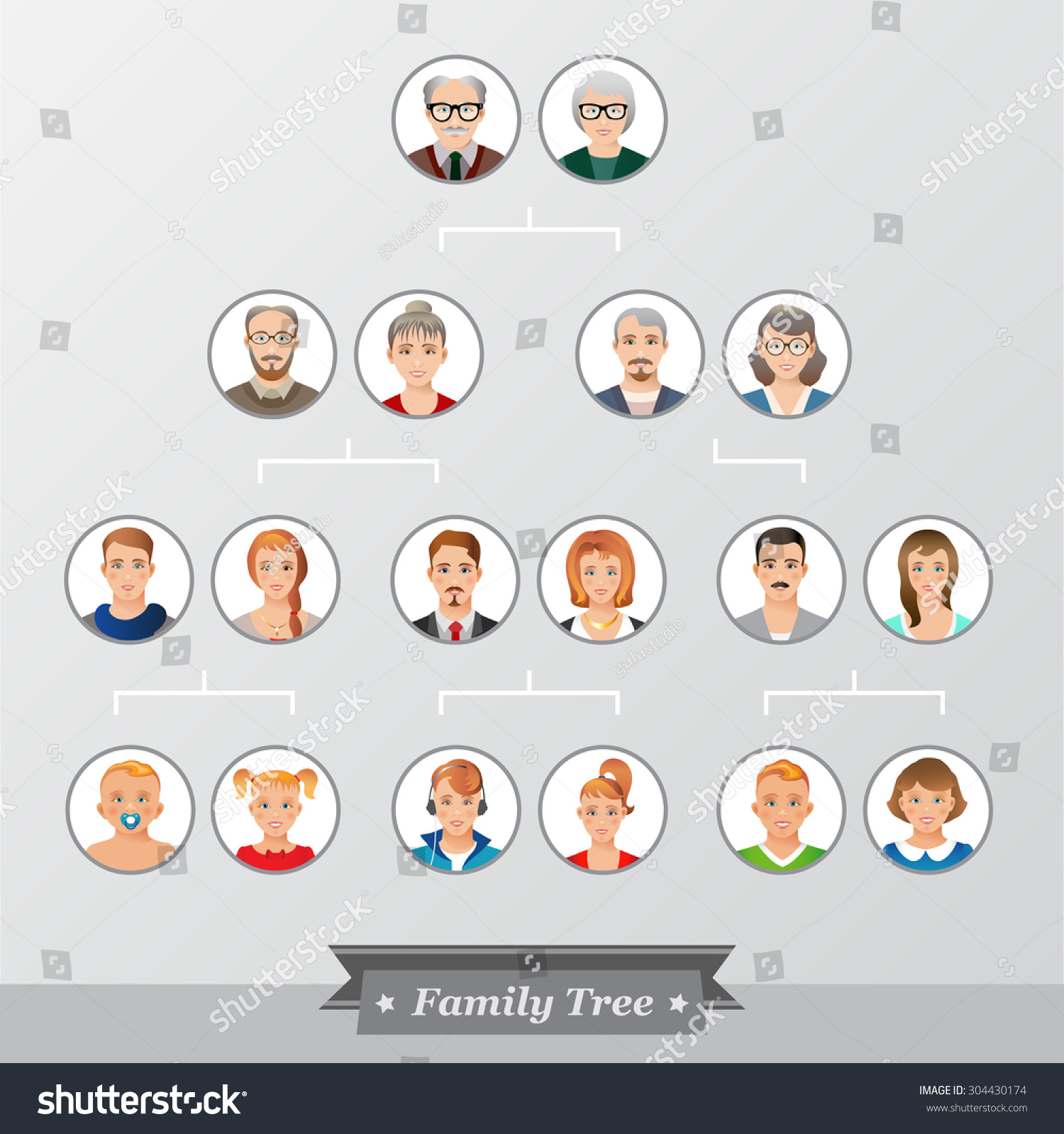 Genealogical Tree Your Family Family Tree Icons Stock Vector 304430174 Shutterstock Vintage Genealogical Family Tree Sketch Vector Illustration Stock Vector
