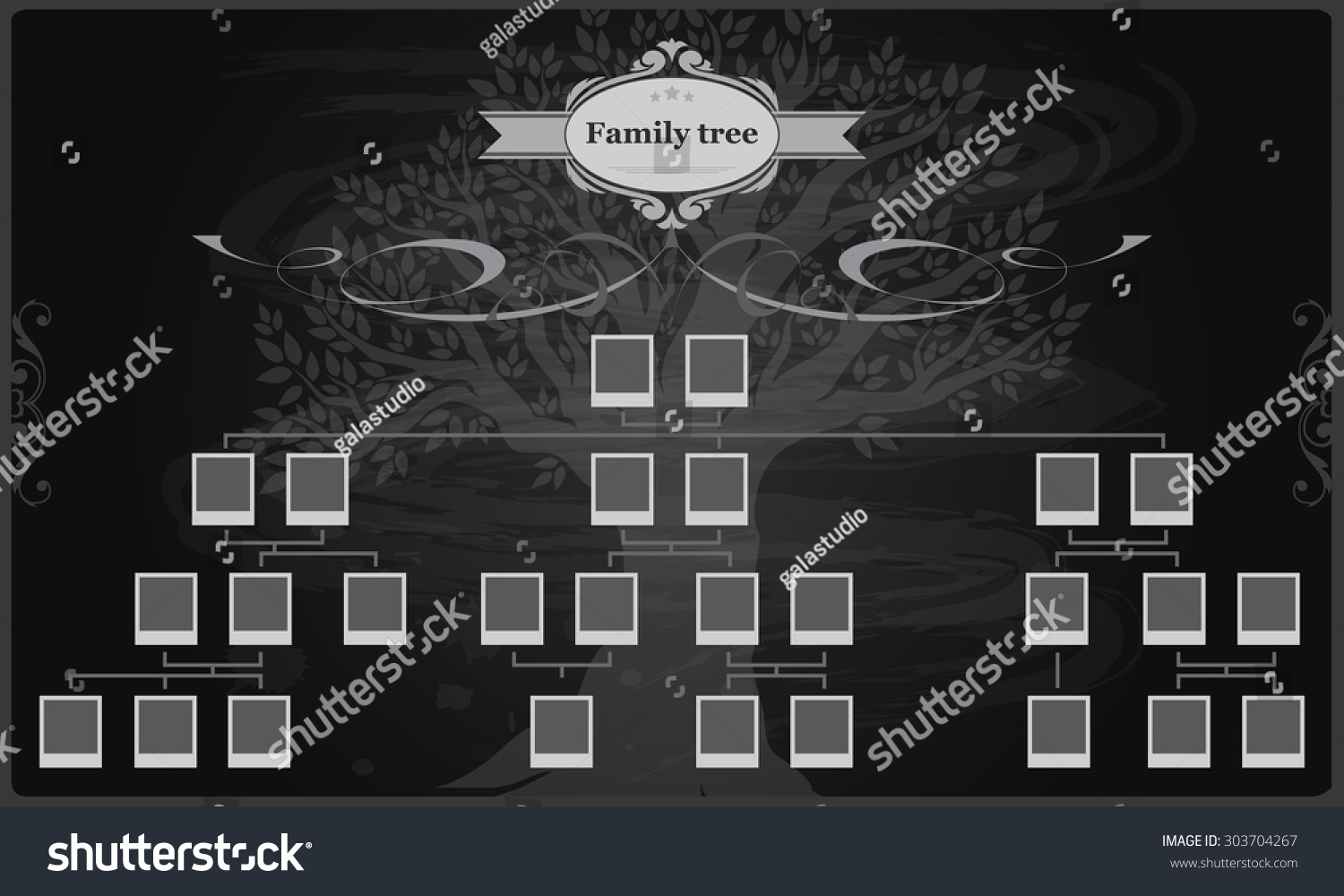 Genealogical Tree Your Family Hand Drawn Oak Stock Vector 303704267 Shutterstock Vintage Genealogical Family Tree Sketch Vector Illustration Stock Vector