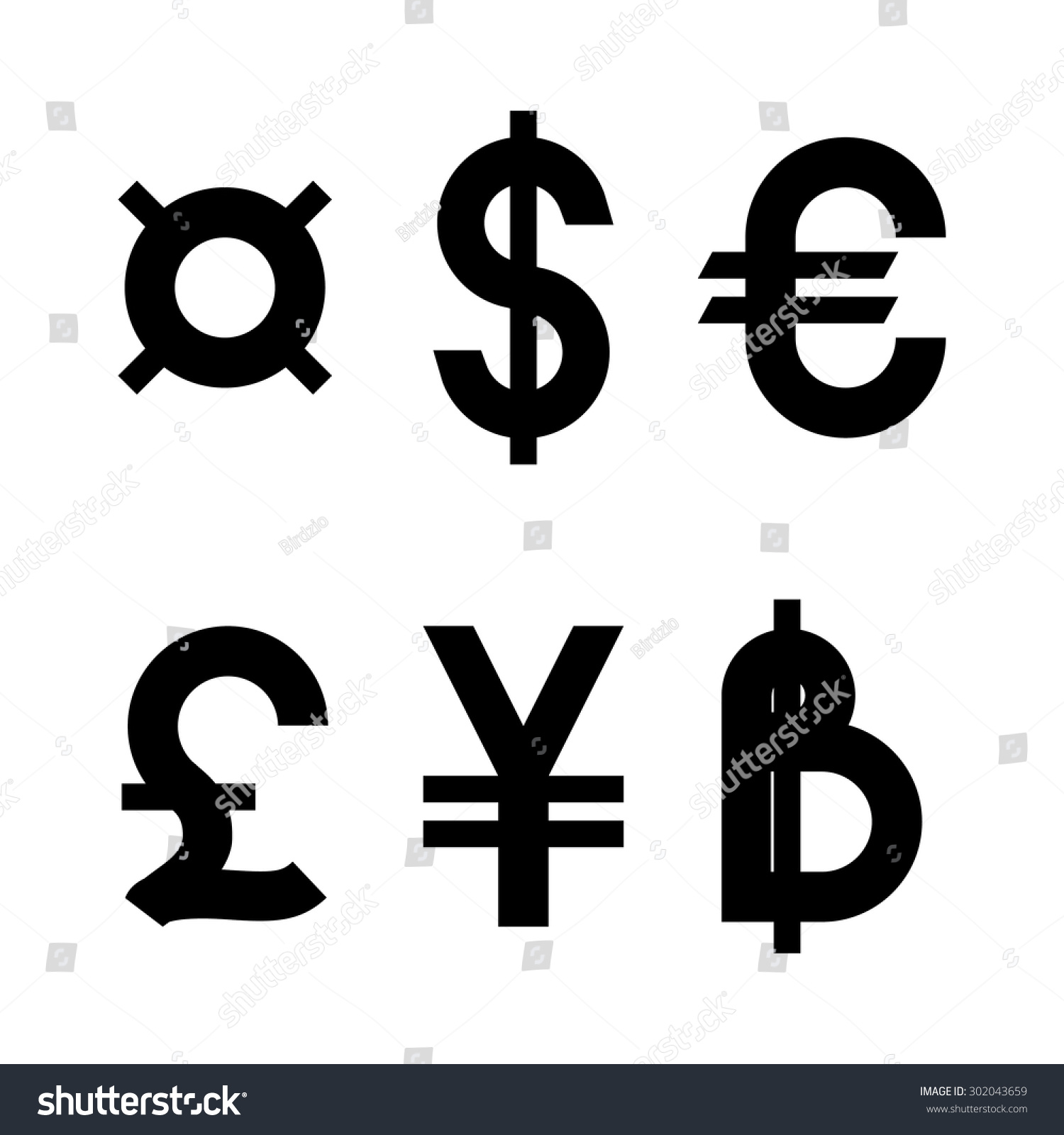 Generic Currency Symbol Vector Illustration - 302043659 : Shutterstock