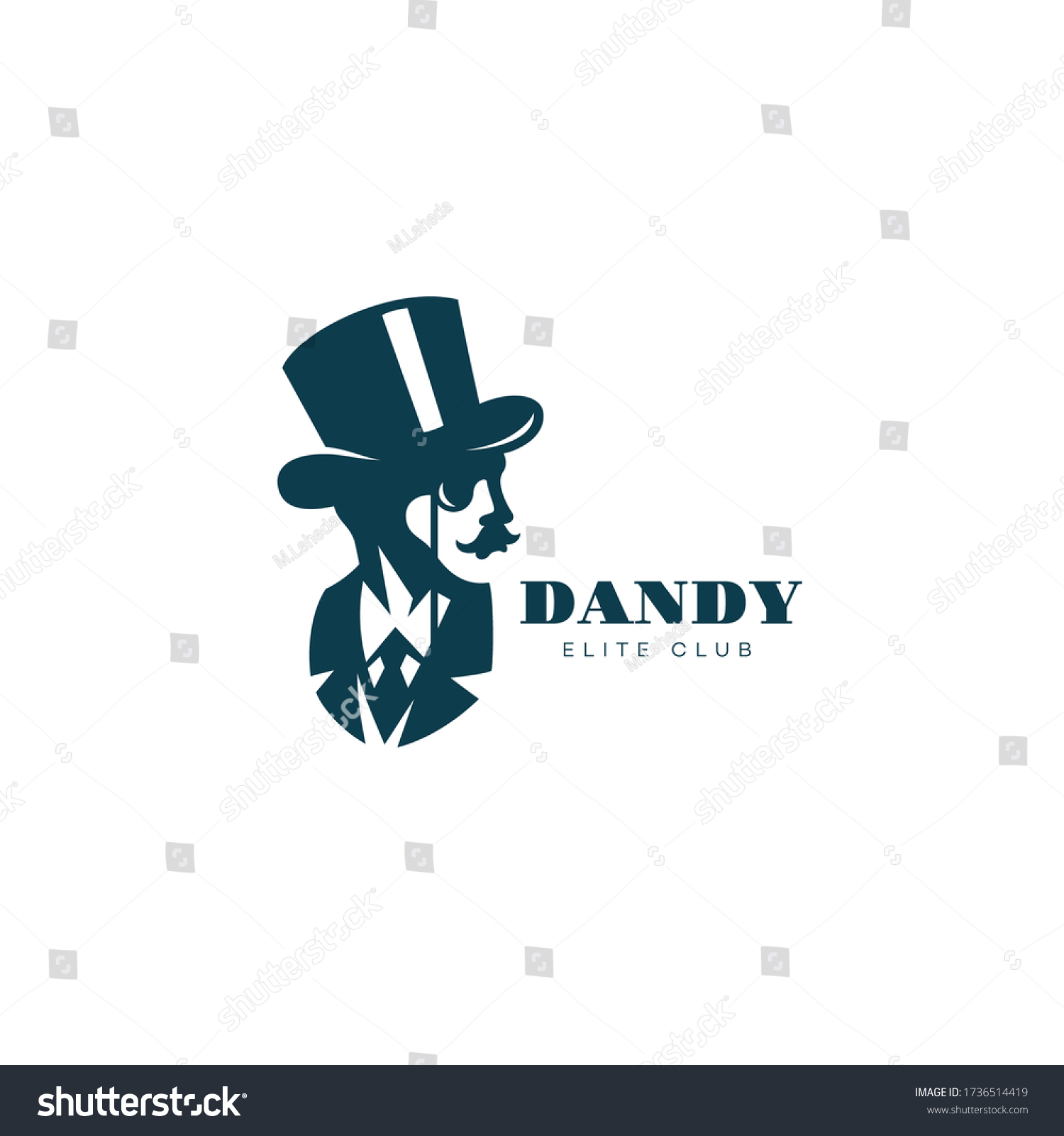 Gentleman Top Hat Monocle Logo Design Stock Vector (Royalty Free ...