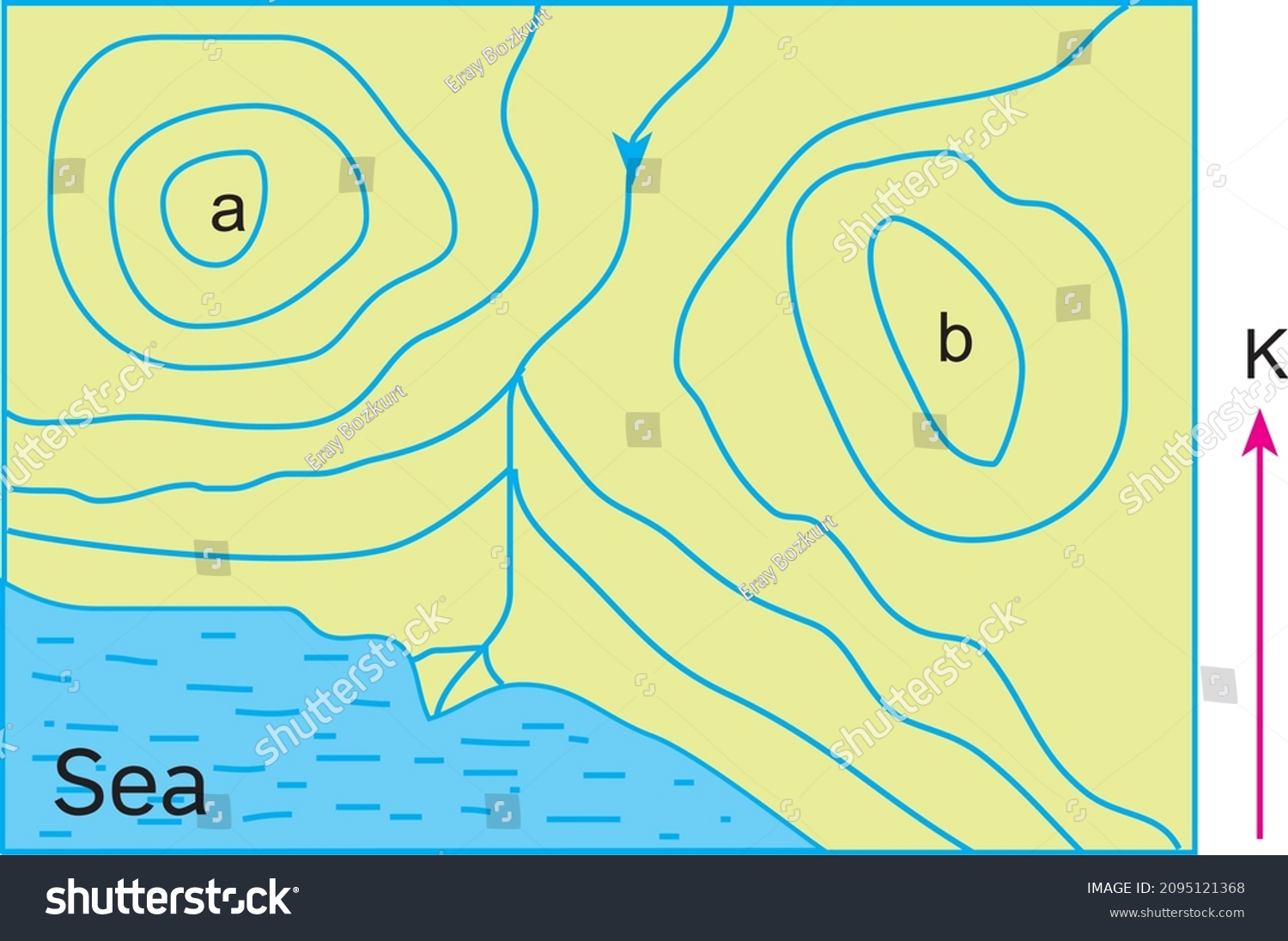 Geography Shapes Map Iso Hips Topography Stock Vector (Royalty Free ...