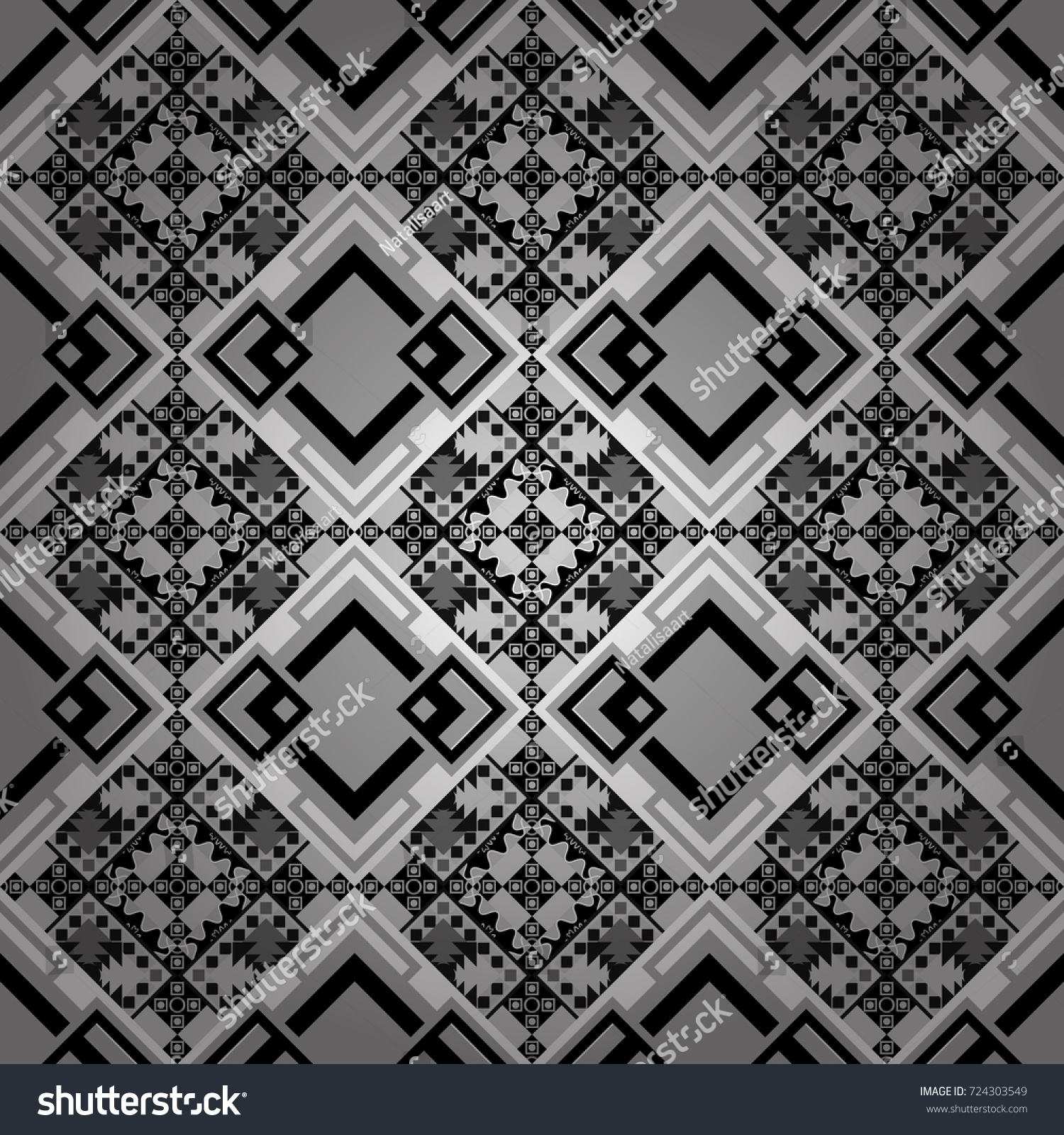 Native batik watercolor artistic white gray and black seamless Native batik watercolor artistic white gray and black seamless pattern Ethnic boho style Seamless hand drawn tribal tiles texture