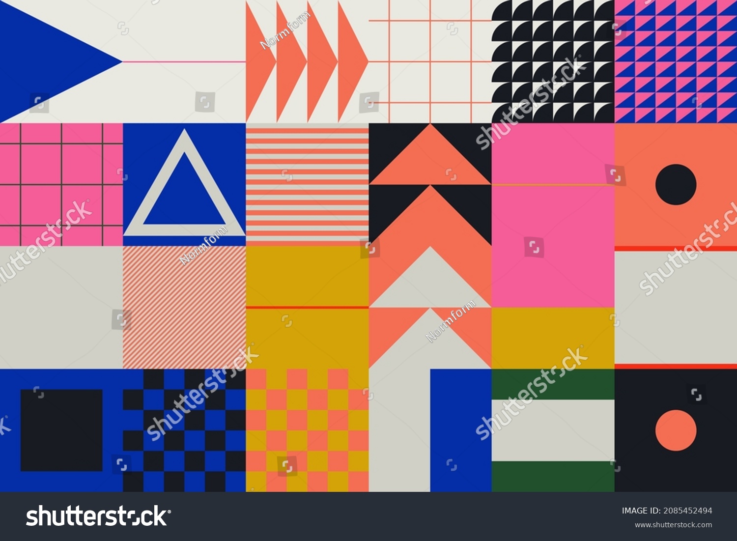 Geometric Artwork Design Simple Shapes Figures: immagine vettoriale ...