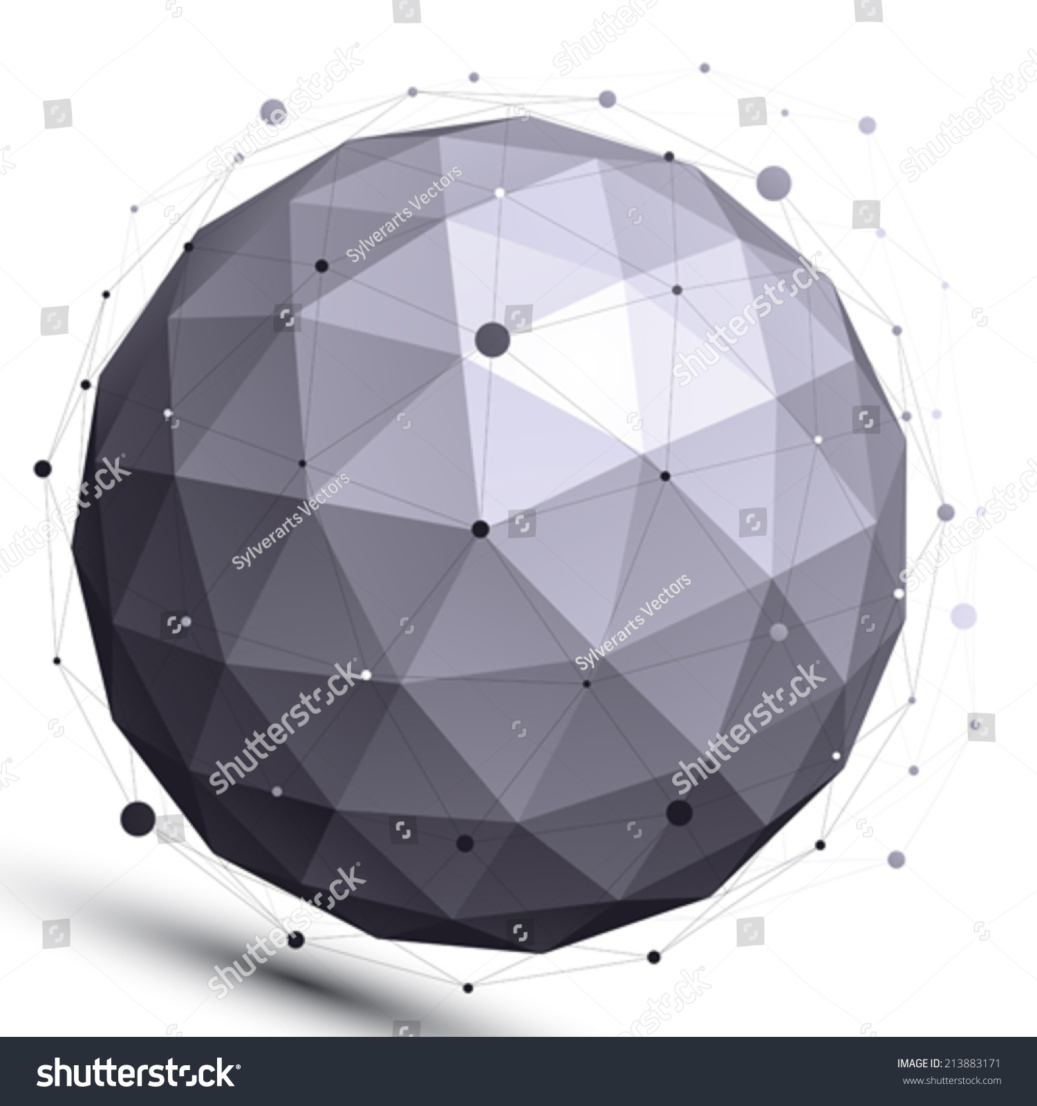 Geometric Contrast Spherical Figure With Wire Mesh, Modern Science And ...