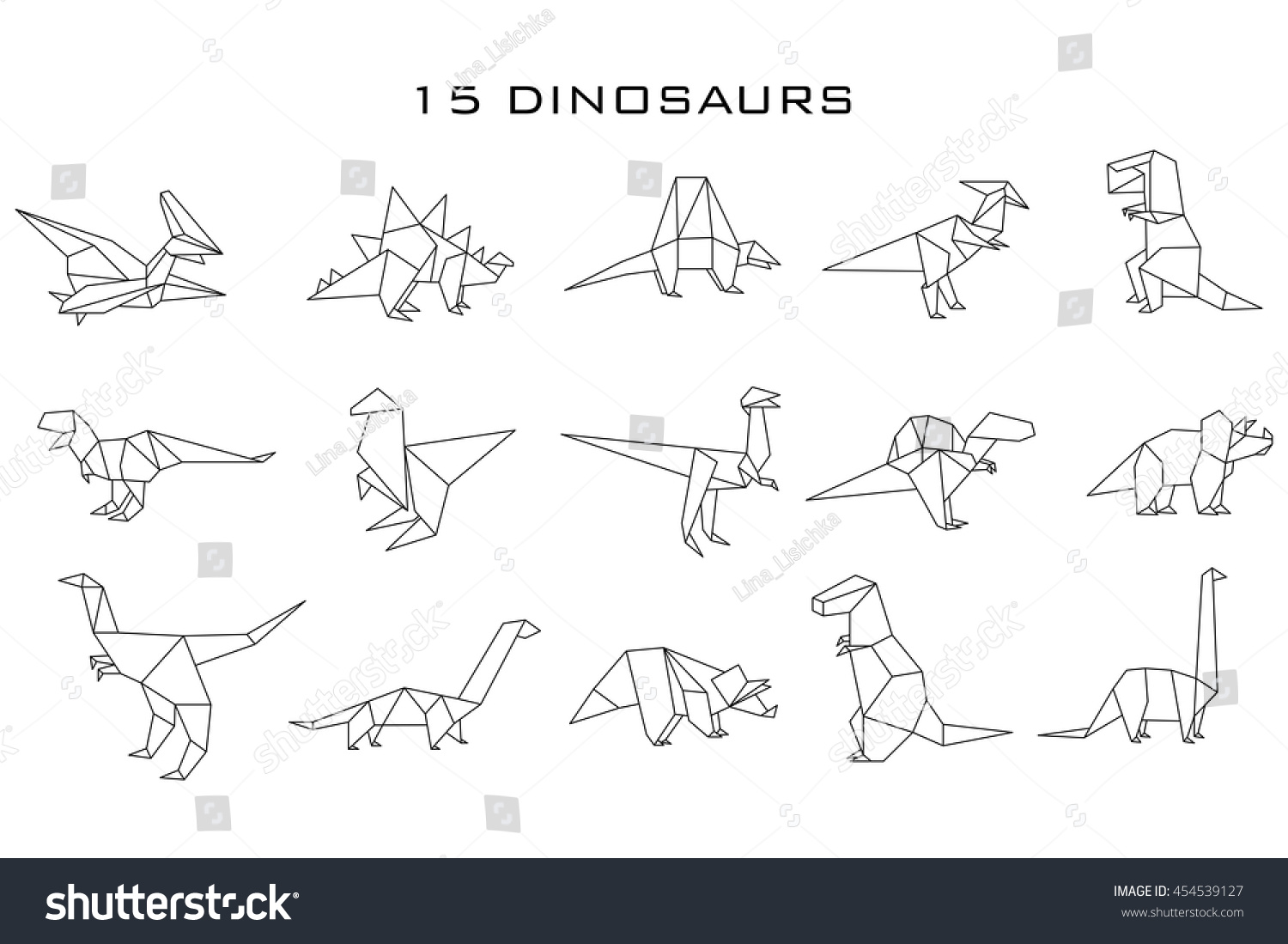 SVG of Geometric dinosaurs, vector svg