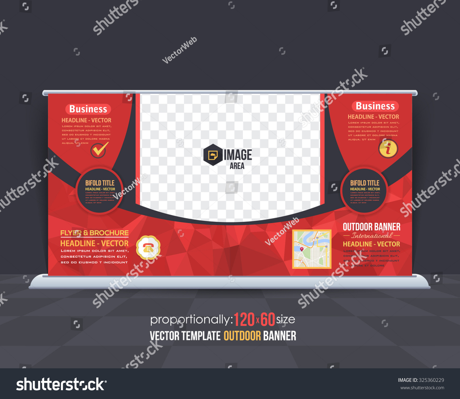 Business Theme Outdoor Banner Horizontal Website: Stock Inside Outdoor Banner Template