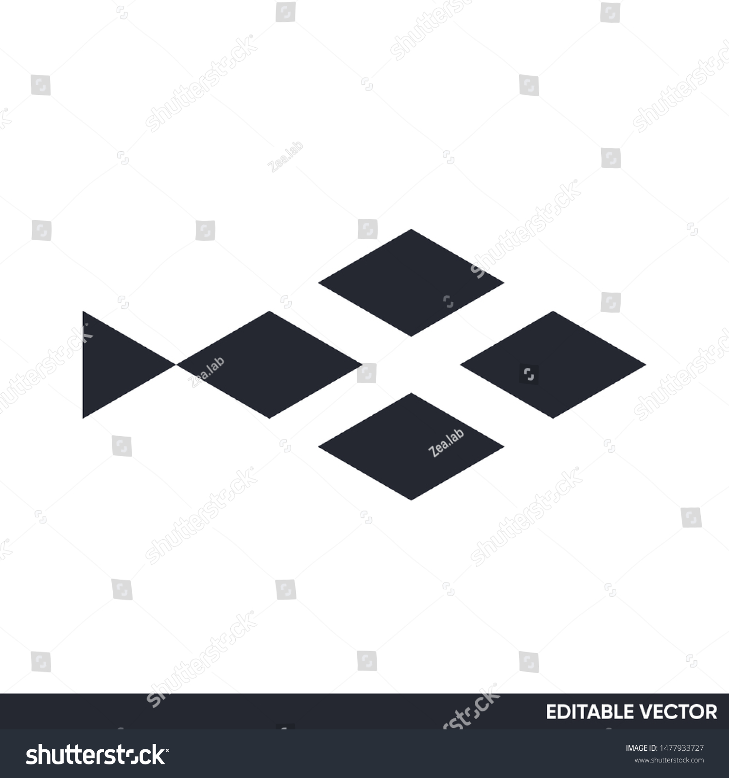 Geometric Fish Logo Mark Icon Stock Vector (Royalty Free) 1477933727