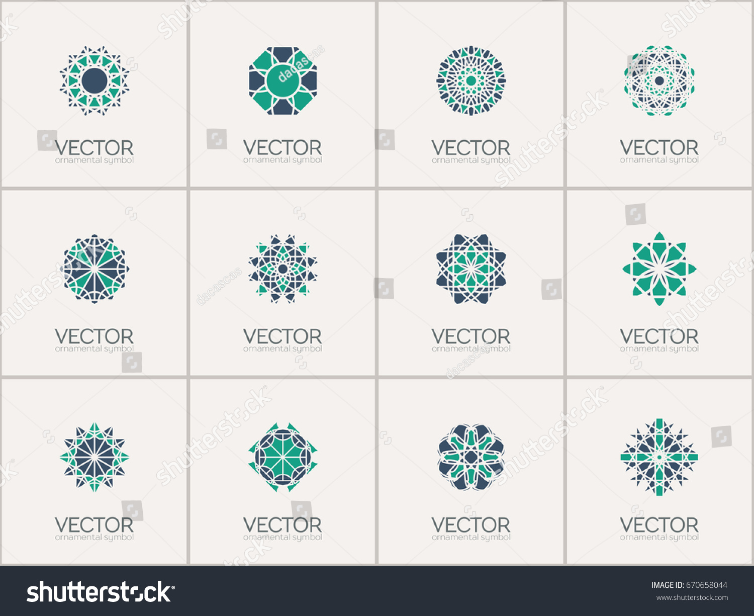 Geometric Logo Template Set Vector Mosaic Stock Vector (Royalty Free ...