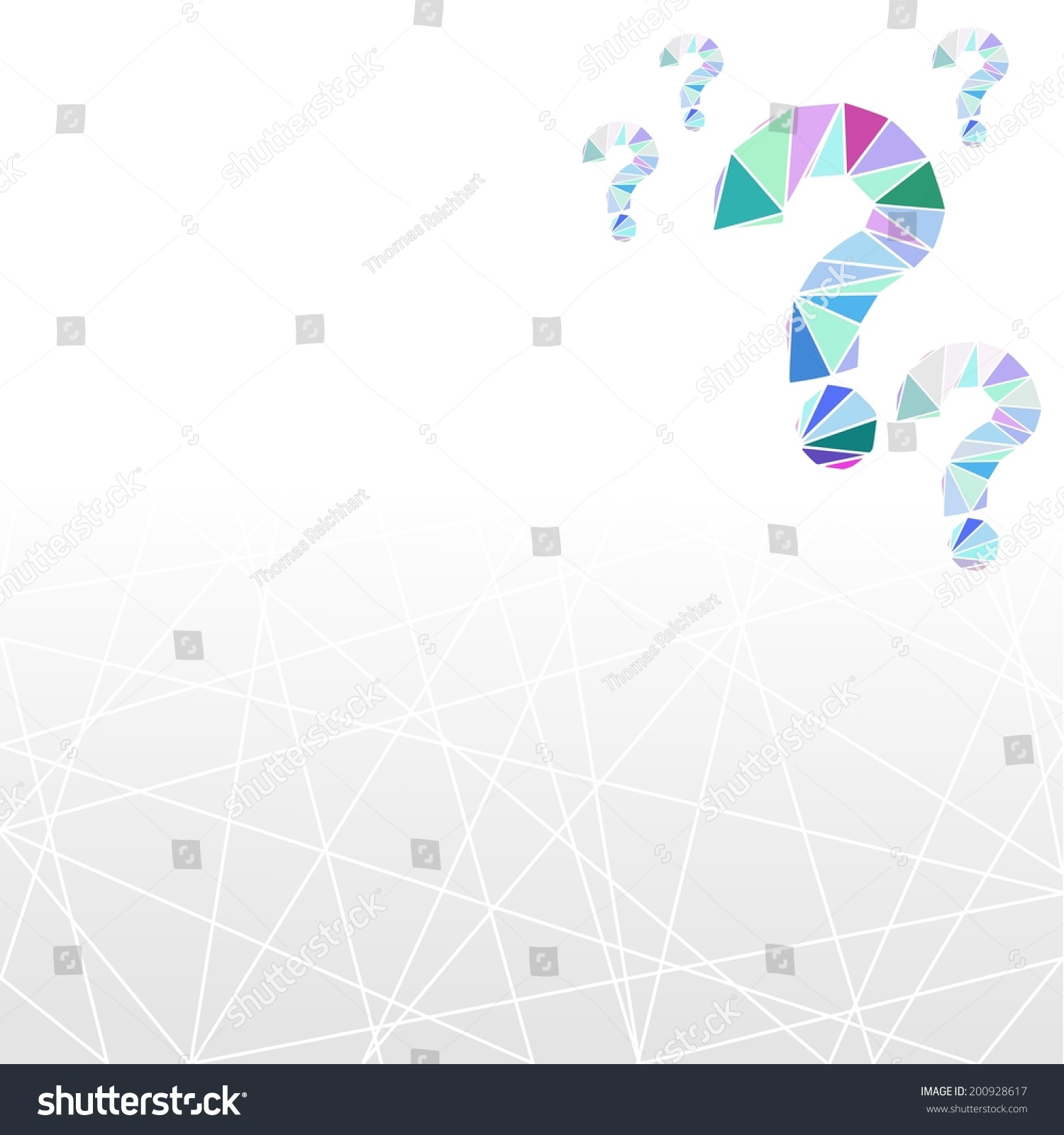 Geometric Low Poly Question Quiz Background Stock Vector 200928617