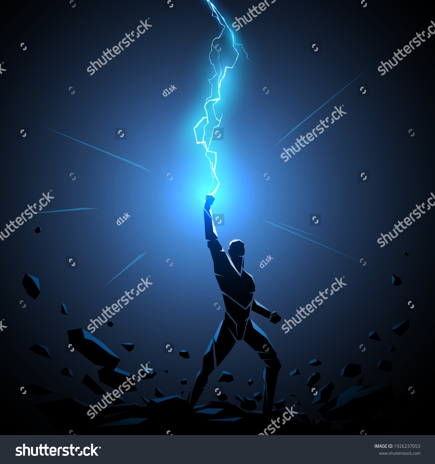 Lightning Strike Man Stock Illustrations Images And Vectors Shutterstock 