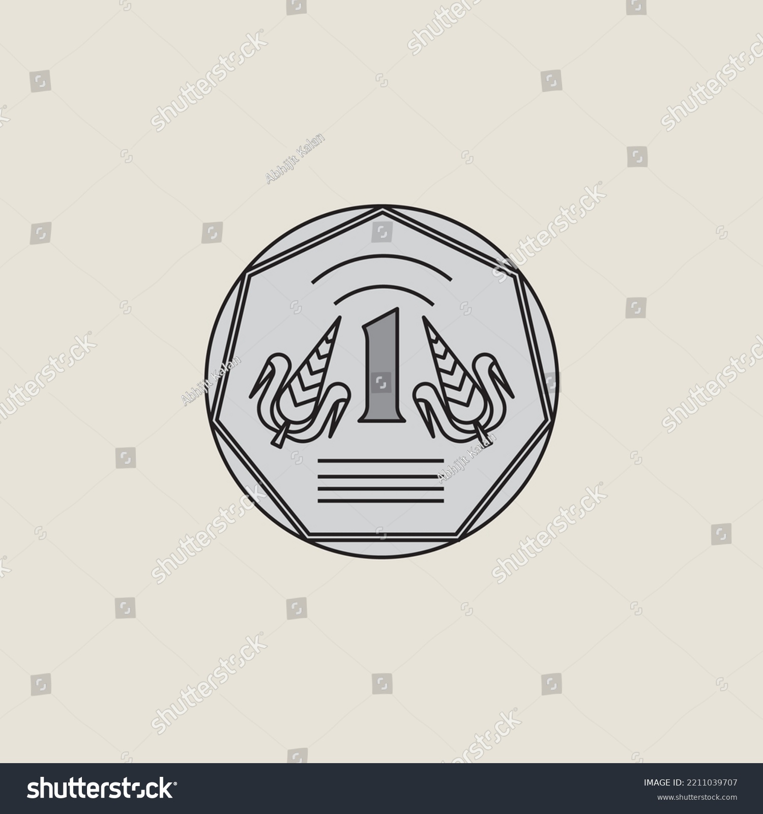 SVG of geometric minimal representation on Indian one rupee coin svg